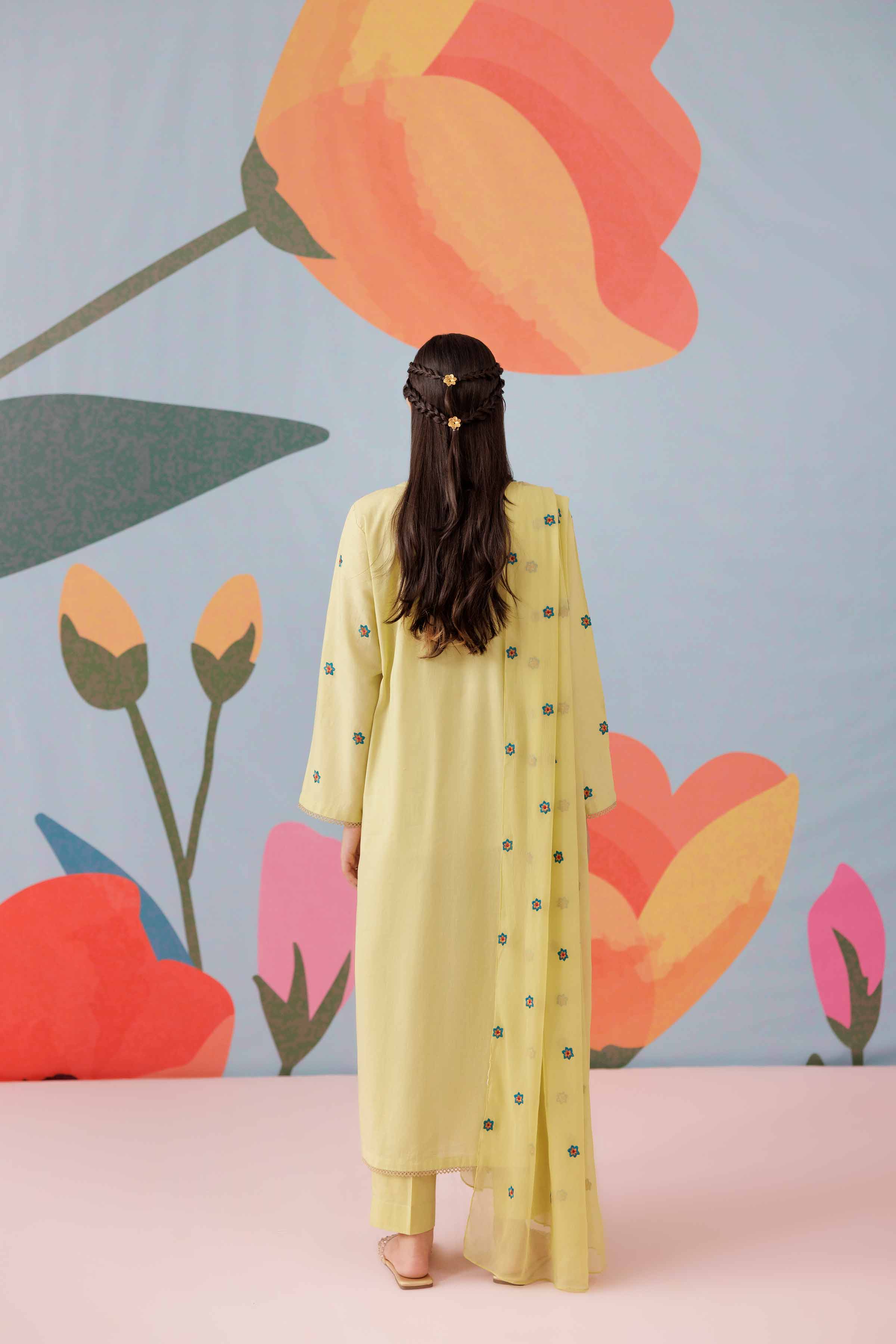 3 Piece - Embroidered Suit - PS25-168