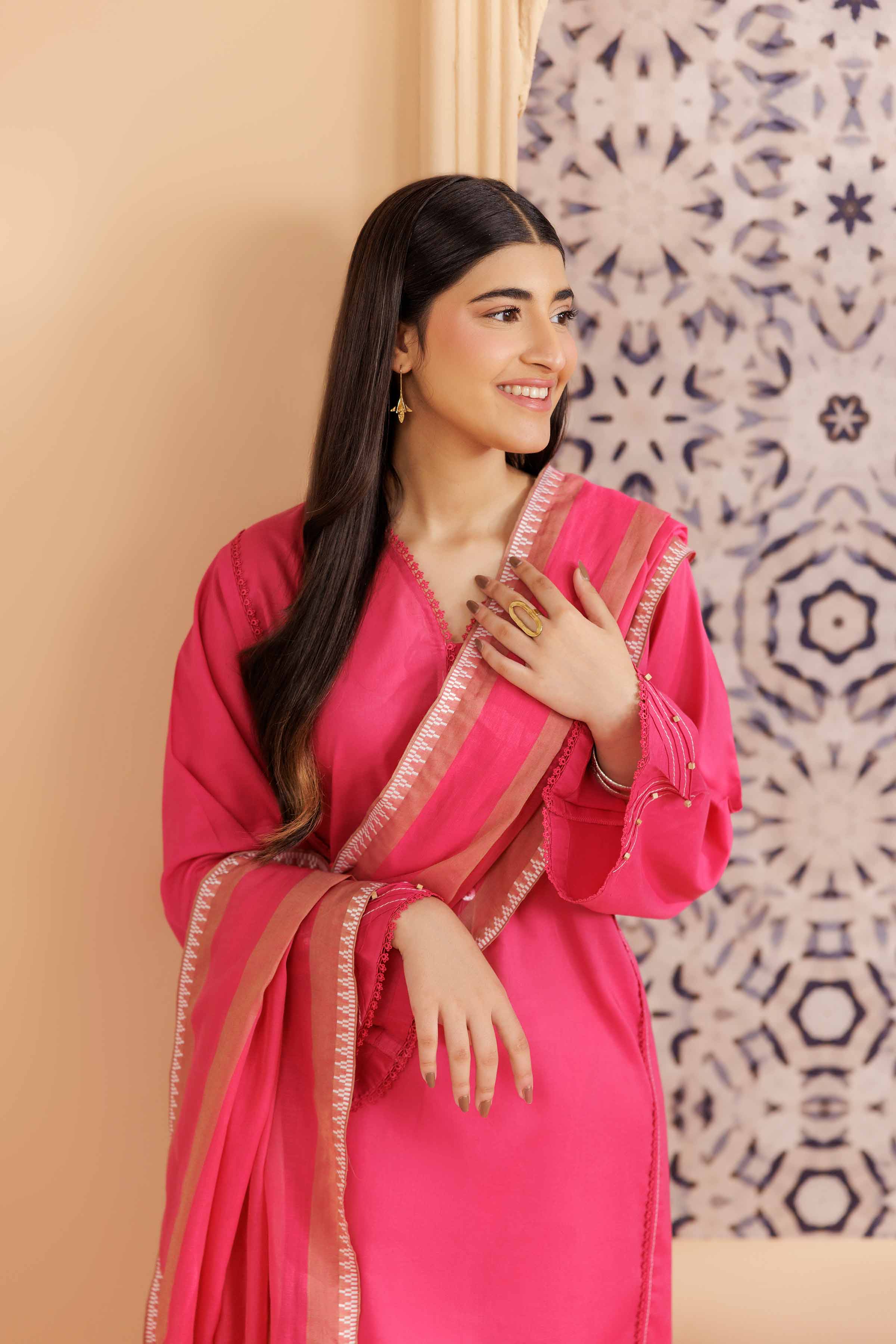 NISHATUAE - Pink Solids Cambric 2-piece Ready to wear Dress