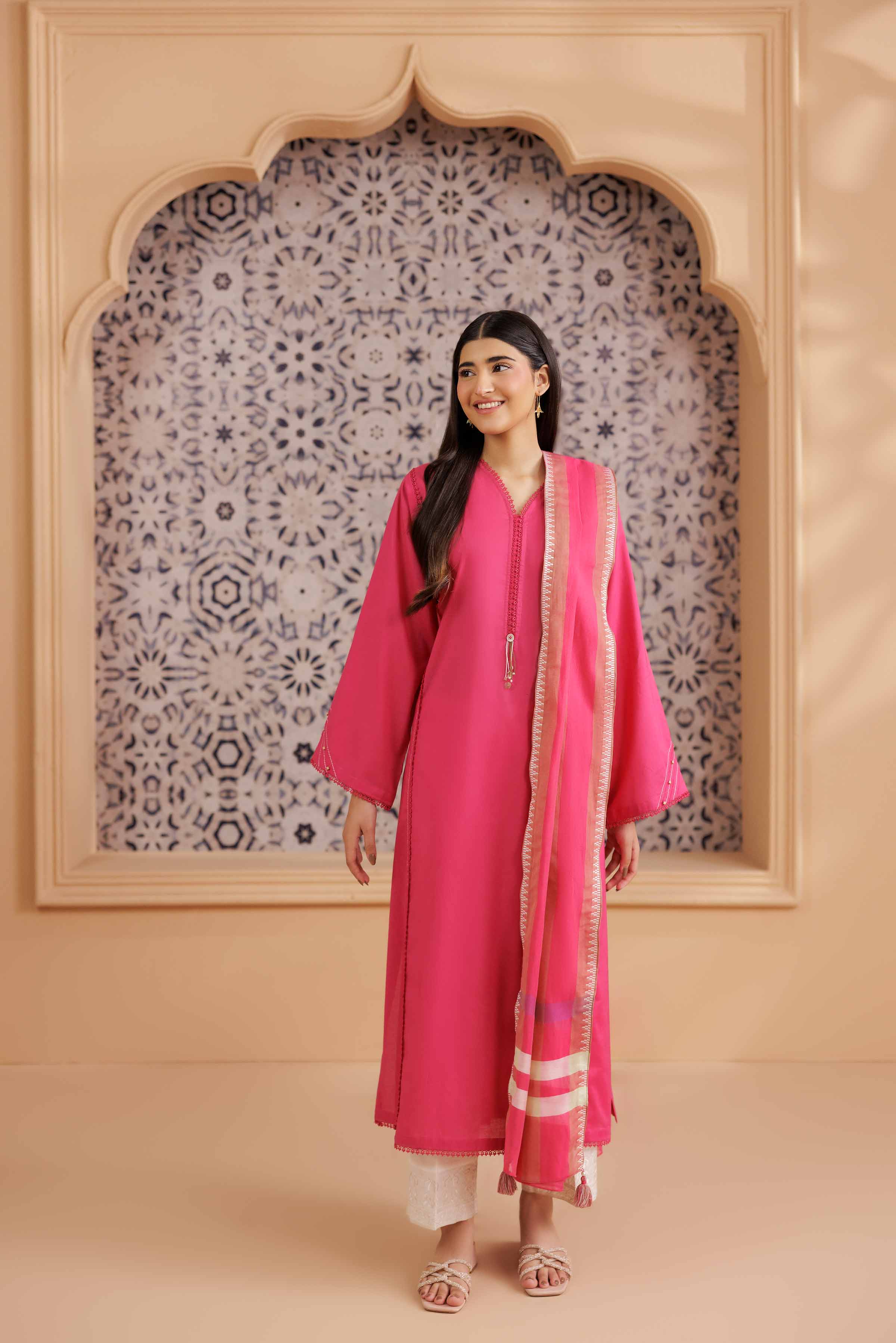 NISHATUAE - Pink Solids Cambric 2-piece Ready to wear Dress