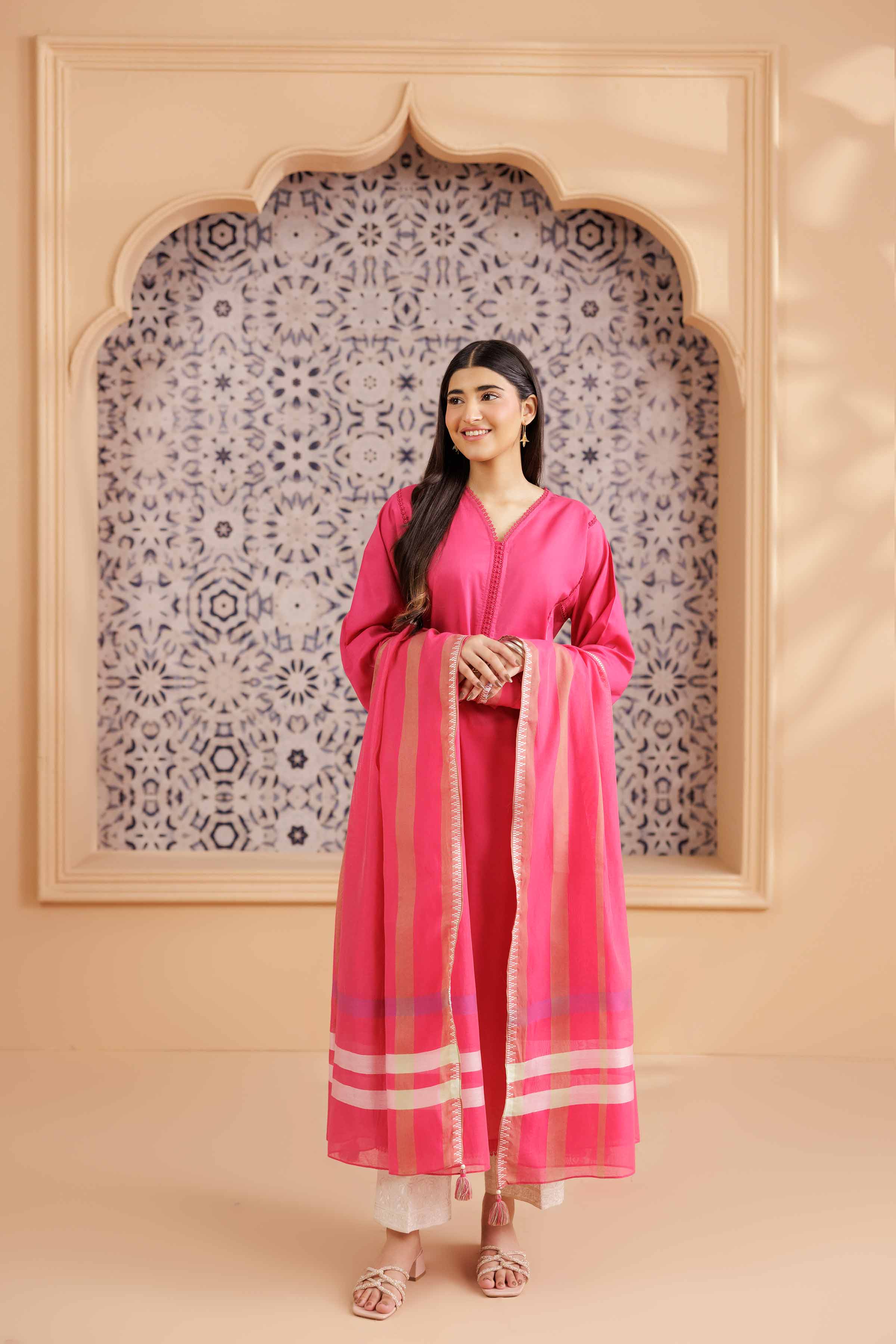 NISHATUAE - Pink Solids Cambric 2-piece Ready to wear Dress