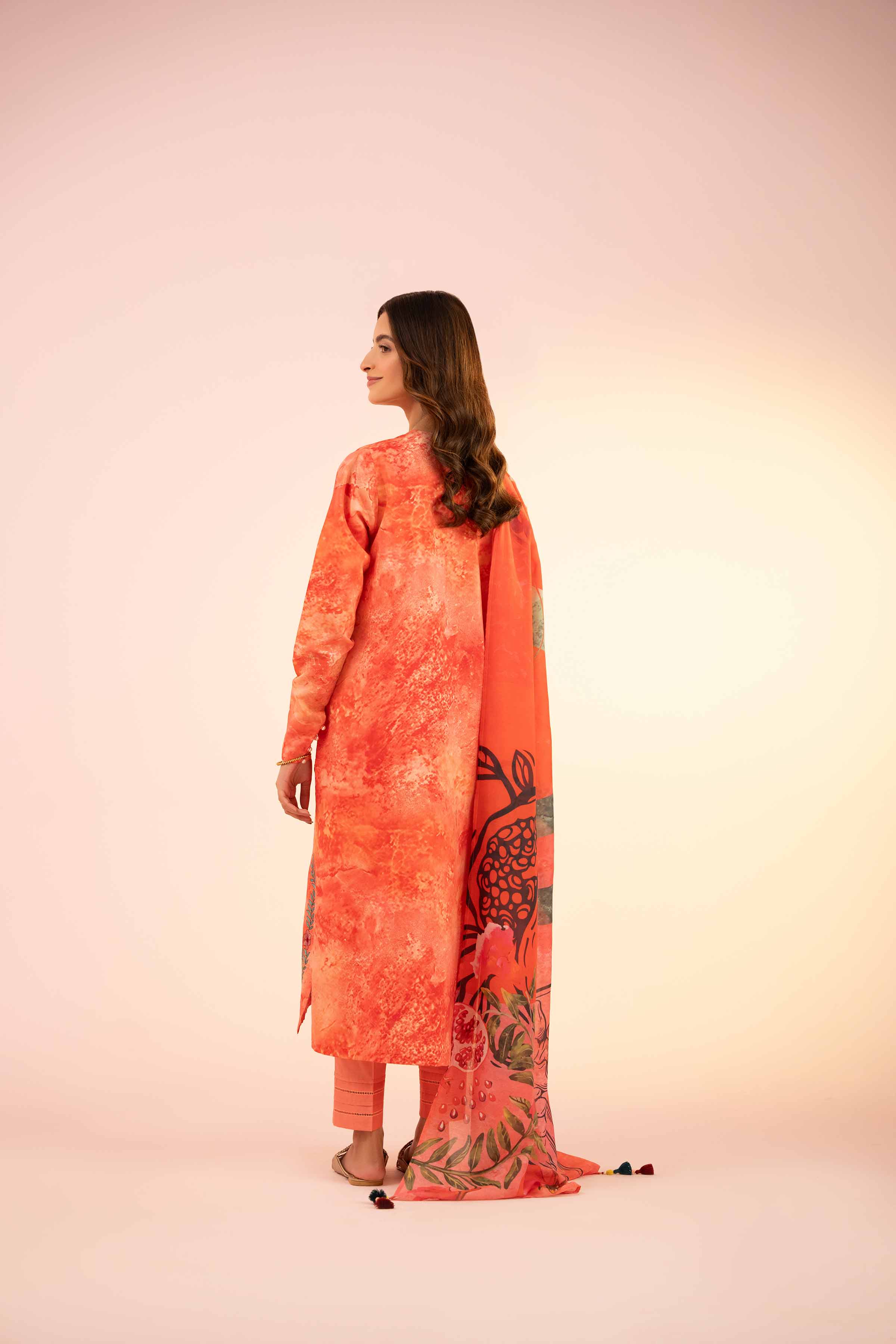 3 Piece - Printed Embroidered Suit - PS25-56