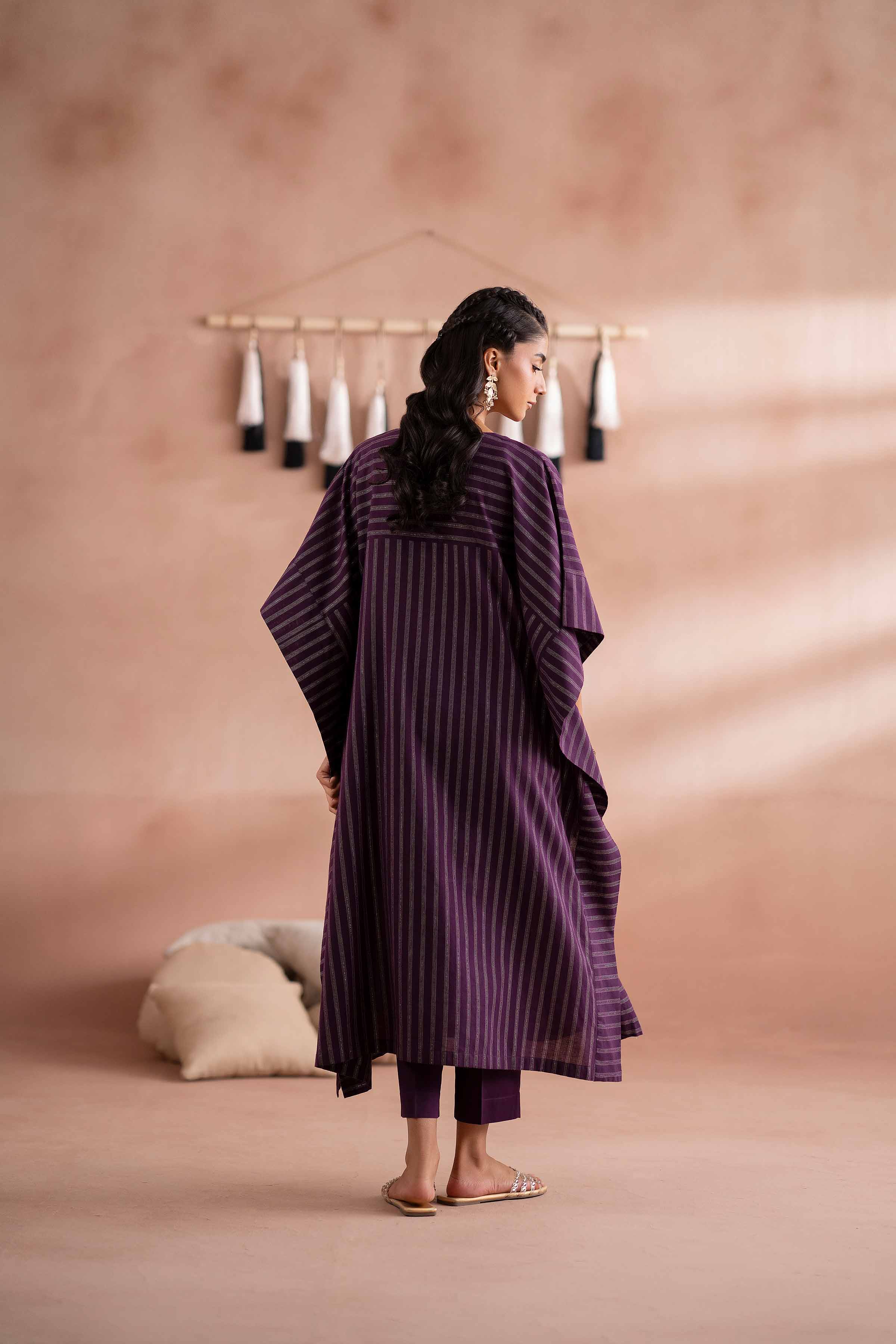 NISHATUAE - Purple Solids Yarn Dyed 2-piece Ready to wear Dress
