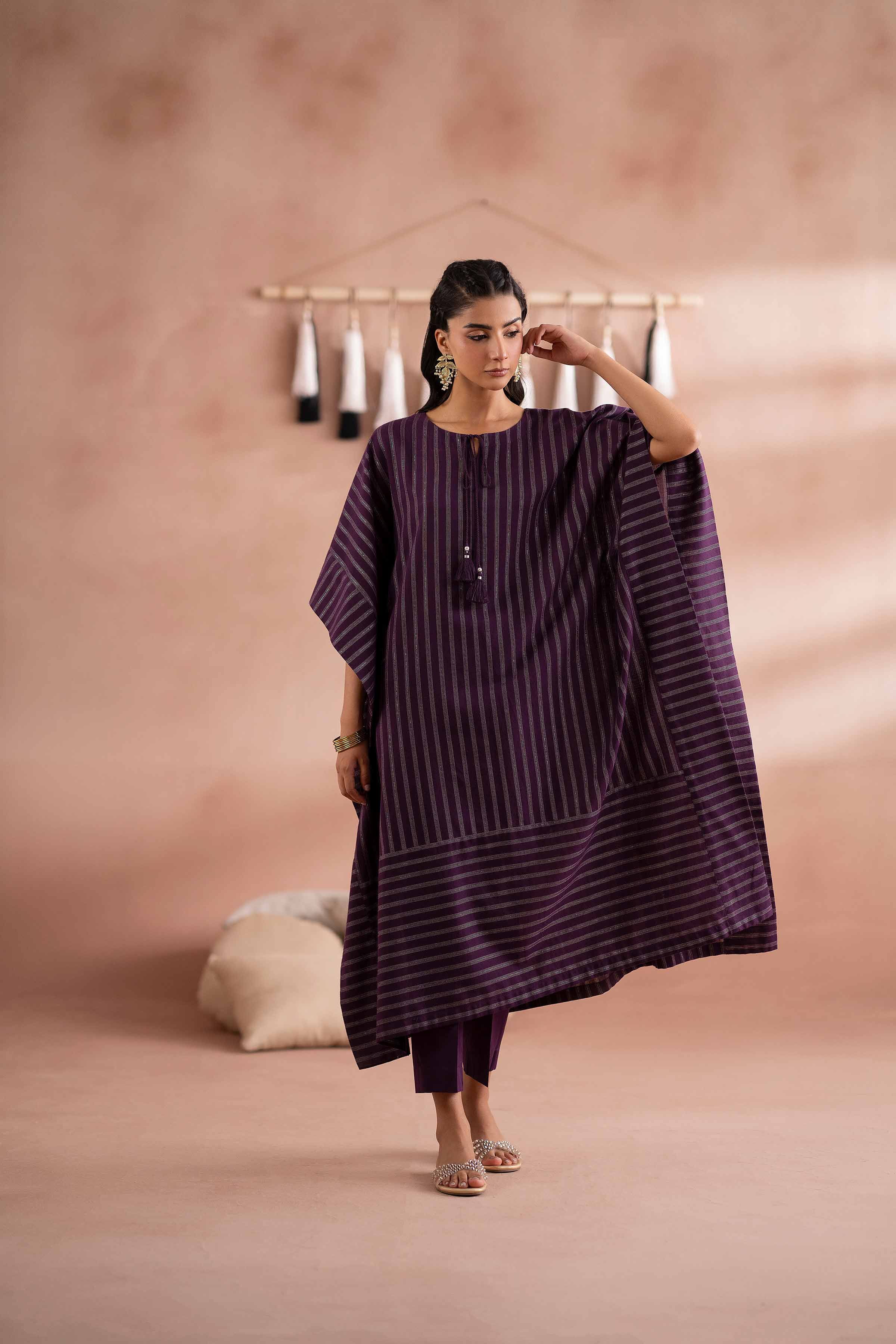 NISHATUAE - Purple Solids Yarn Dyed 2-piece Ready to wear Dress