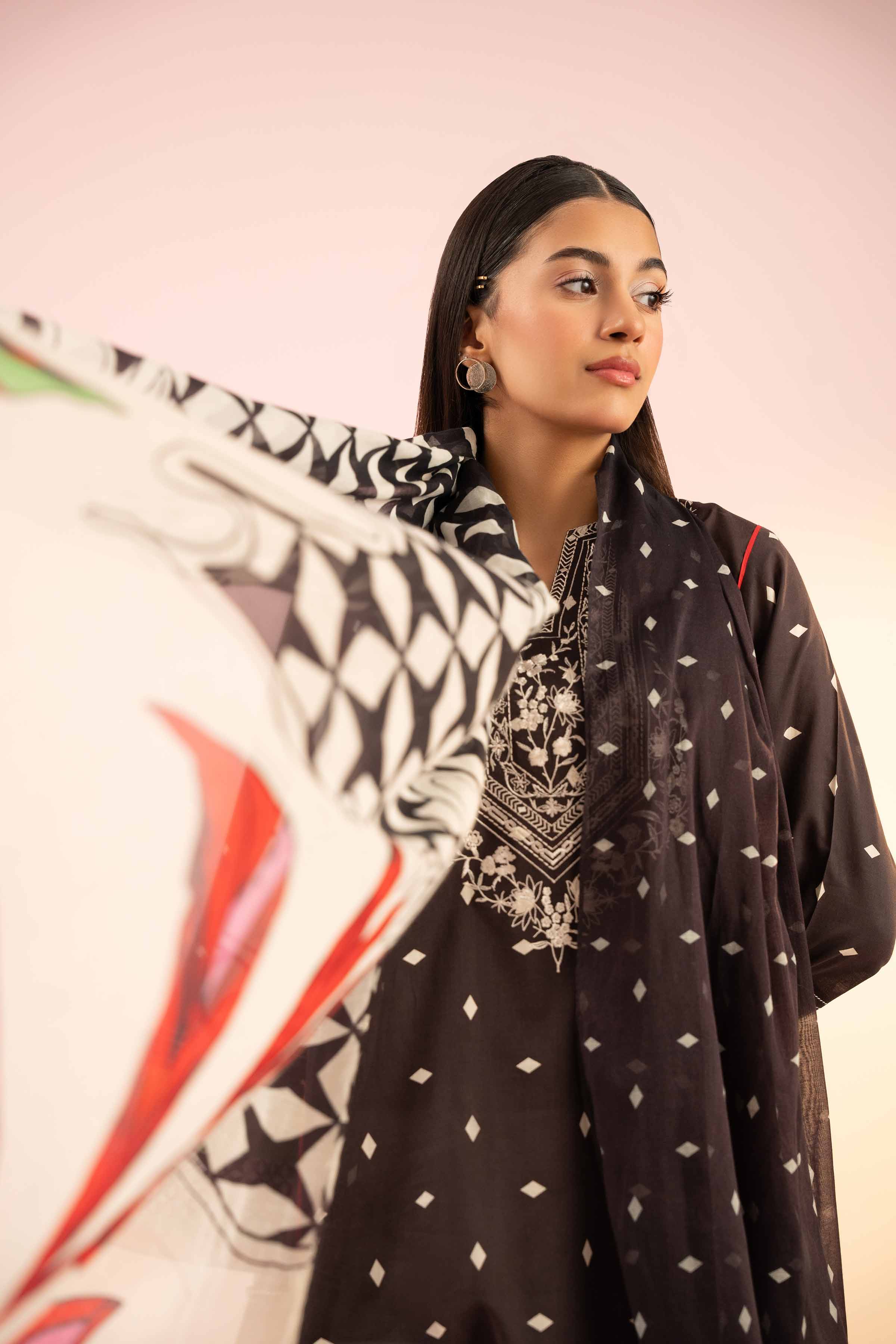 2 Piece - Printed Embroidered Suit - PS25-75