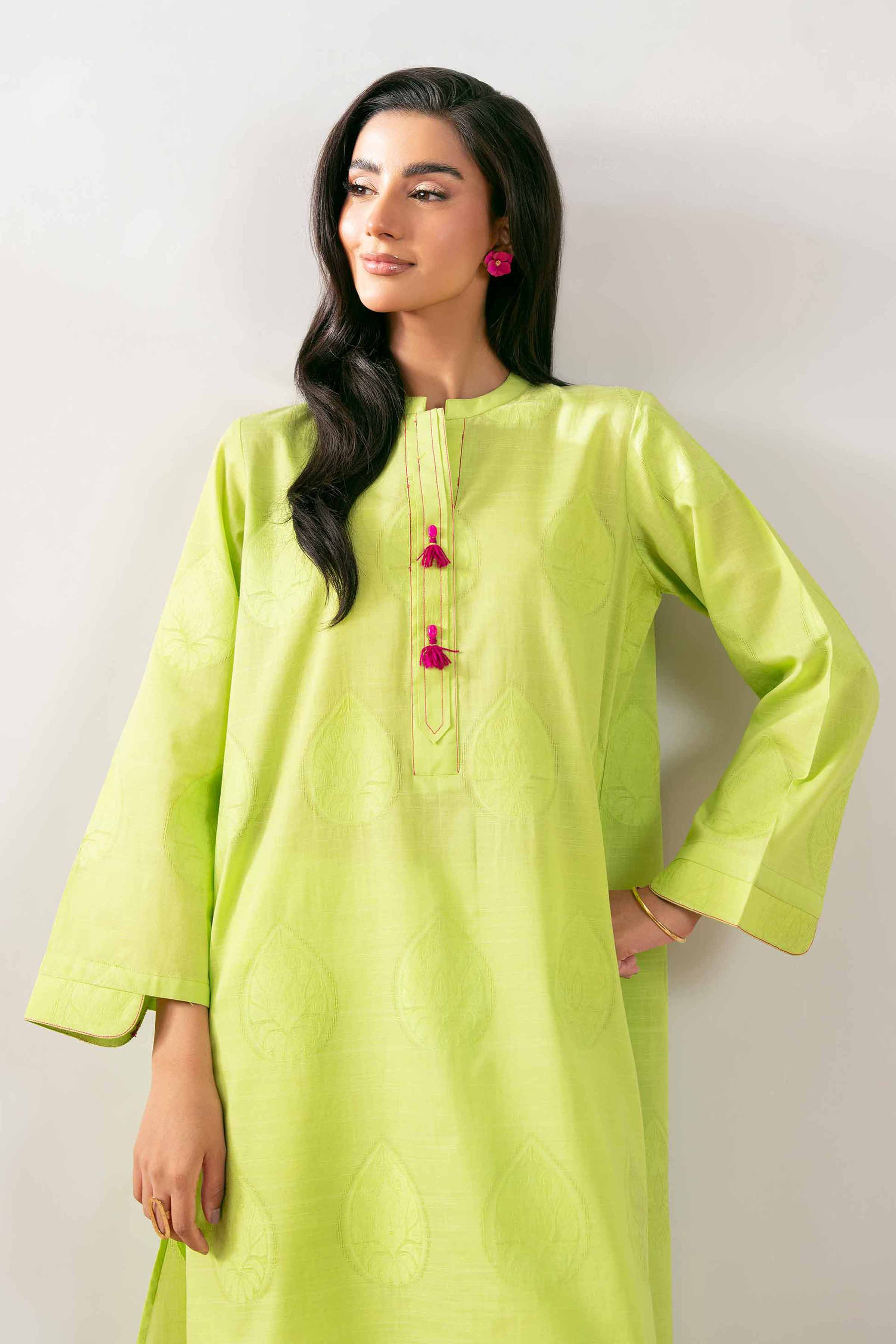 NISHATUAE - Green Solids Jacquard 2-piece Ready to wear Dress