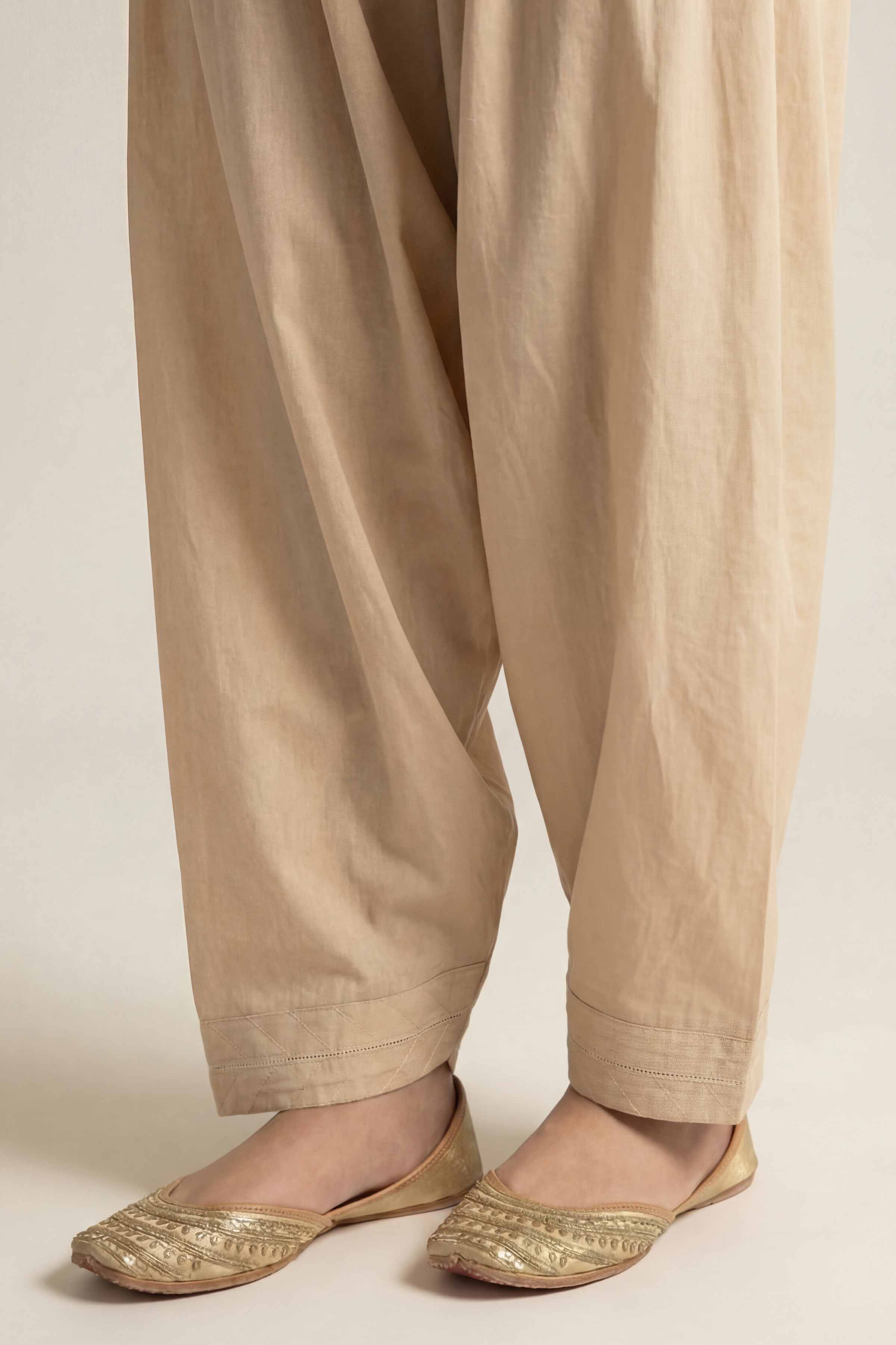 Basic Shalwar - PS26-191 Beige Cambric 1PC Solids READY TO WEAR