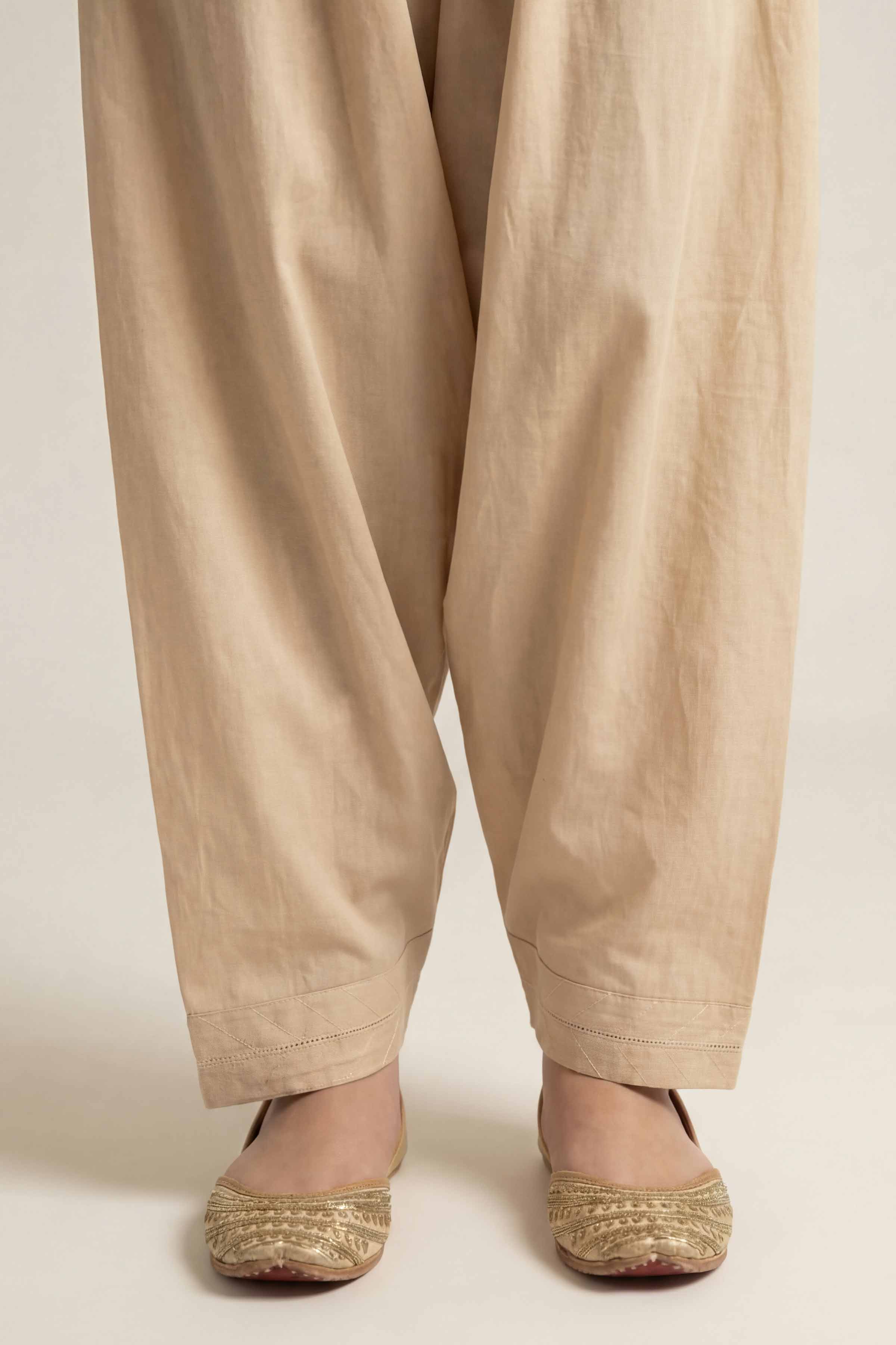 Basic Shalwar - PS26-191 Beige Cambric 1PC Solids READY TO WEAR