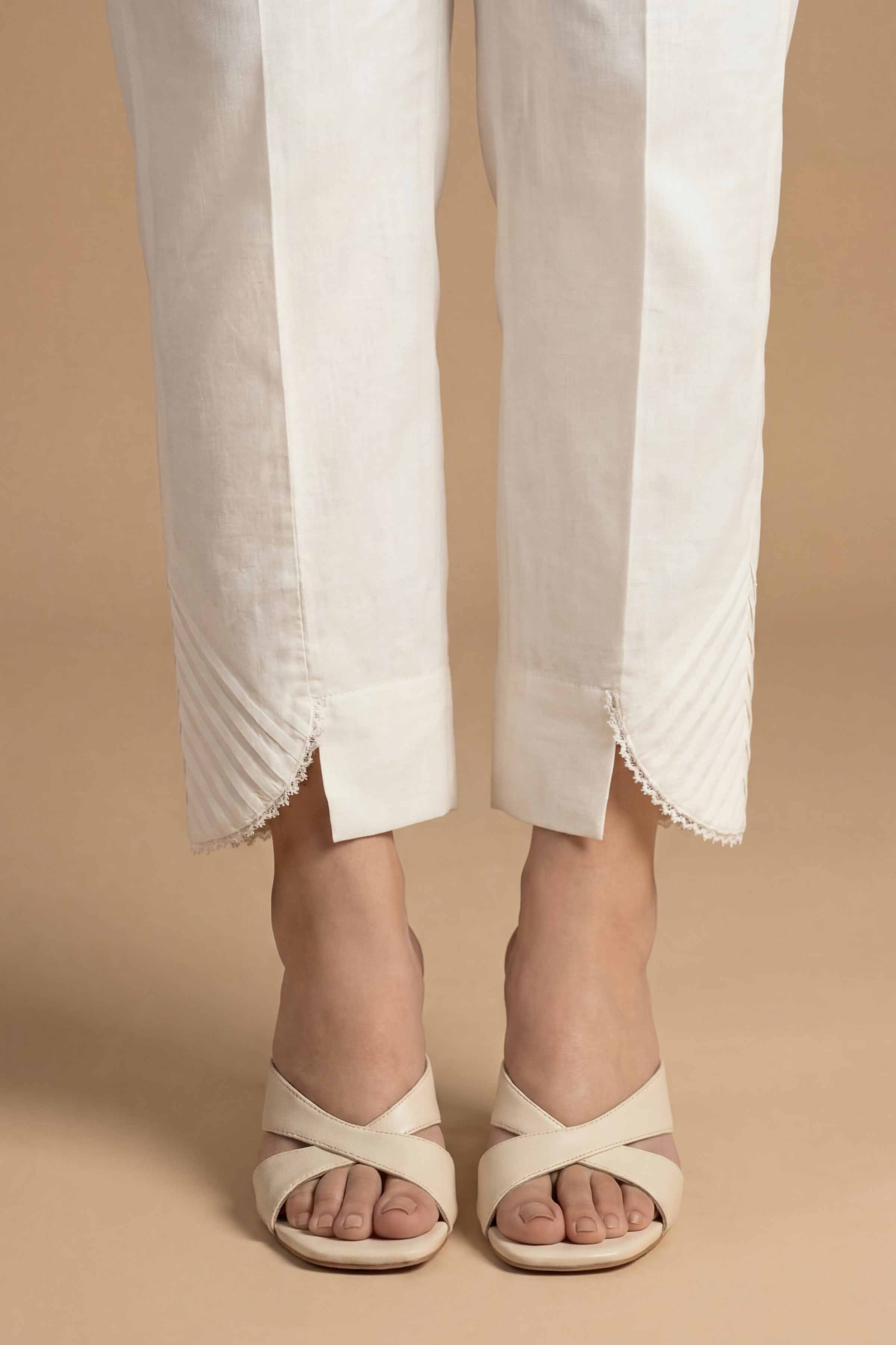 Basic Trousers - PS26-192 Off White Cambric 1PC Solids READY TO WEAR