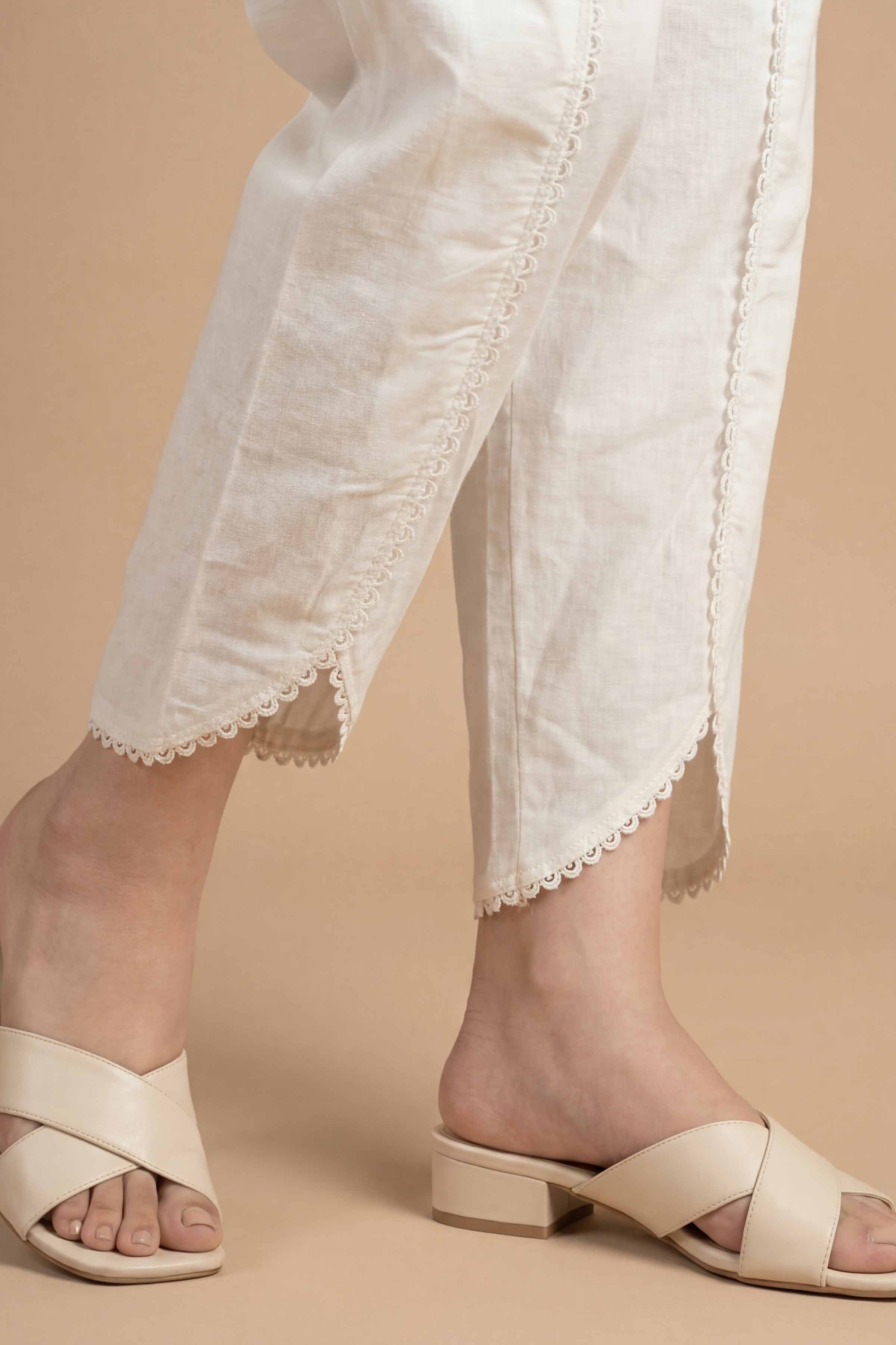 Basic Pants - PS26-197 White Cambric 1PC Solids READY TO WEAR