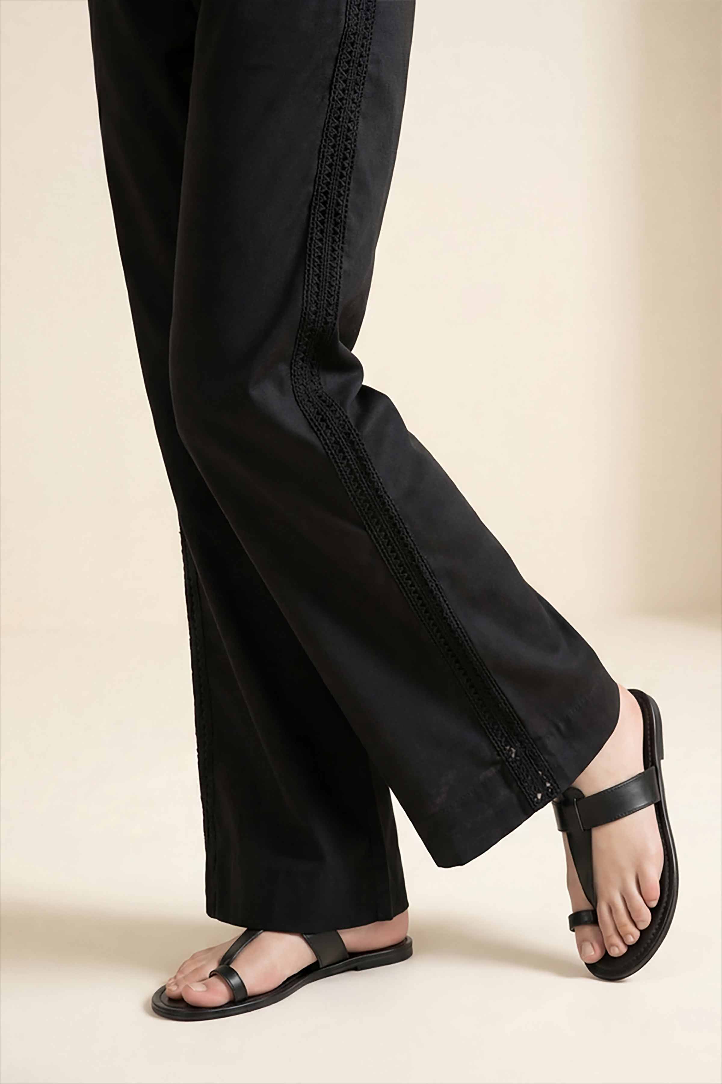 Basic Trousers - PS26-198 Black Cambric 1PC Solids
