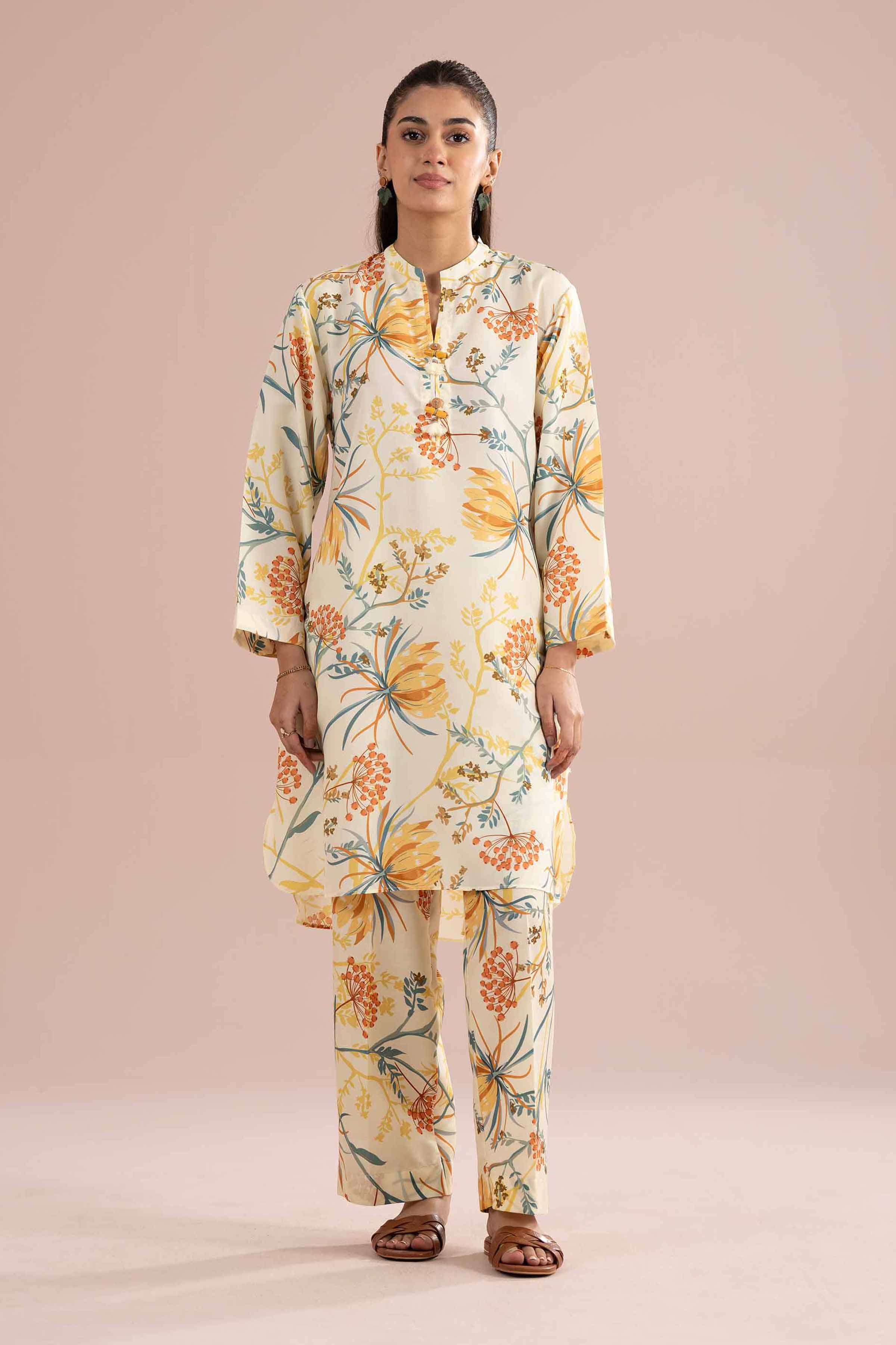 2 Piece - Printed Suit - PS26-69 Yellow Lawn 2PC Printed READY TO WEAR