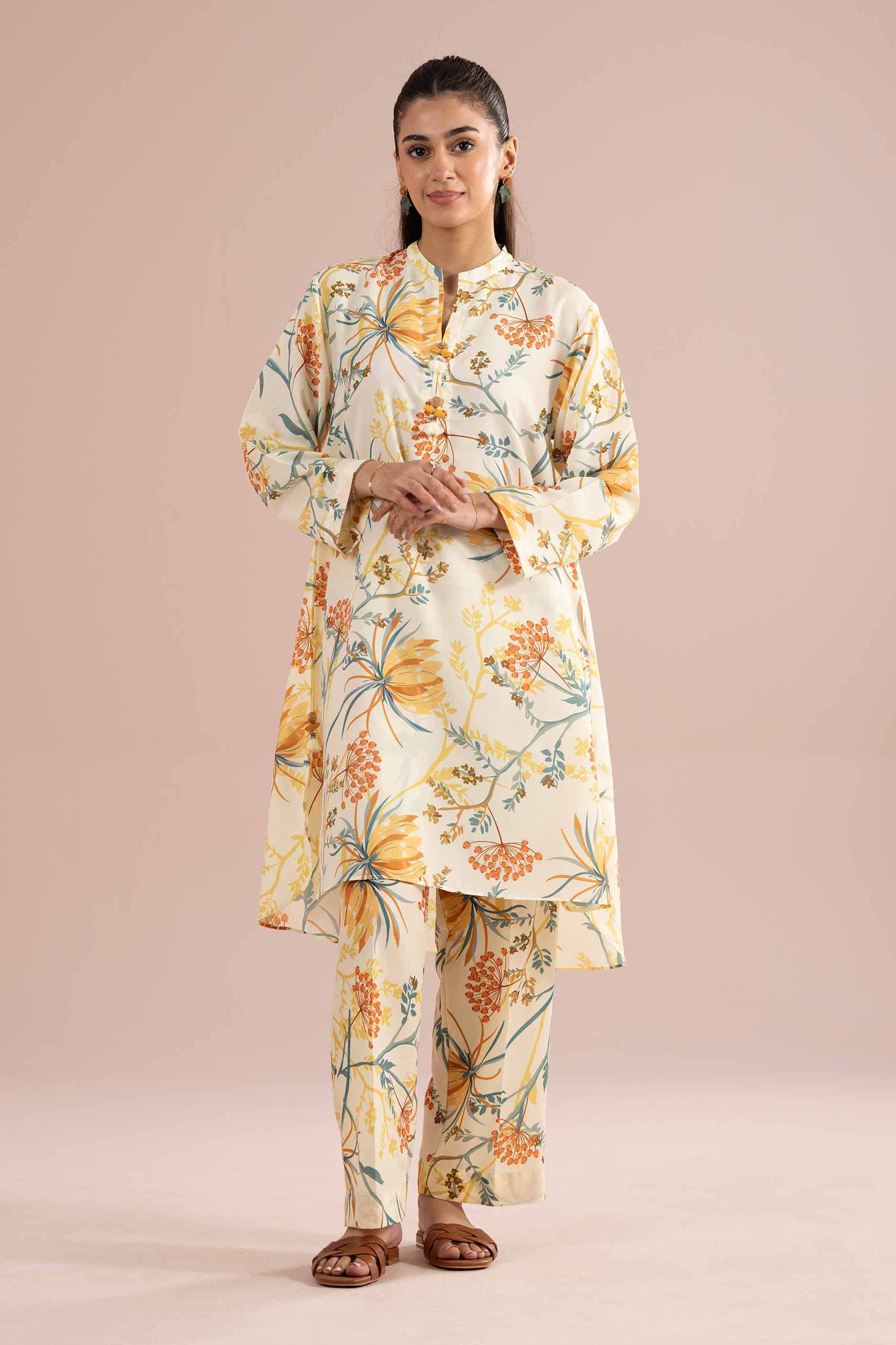 2 Piece - Printed Suit - PS26-69 Yellow Lawn 2PC Printed READY TO WEAR