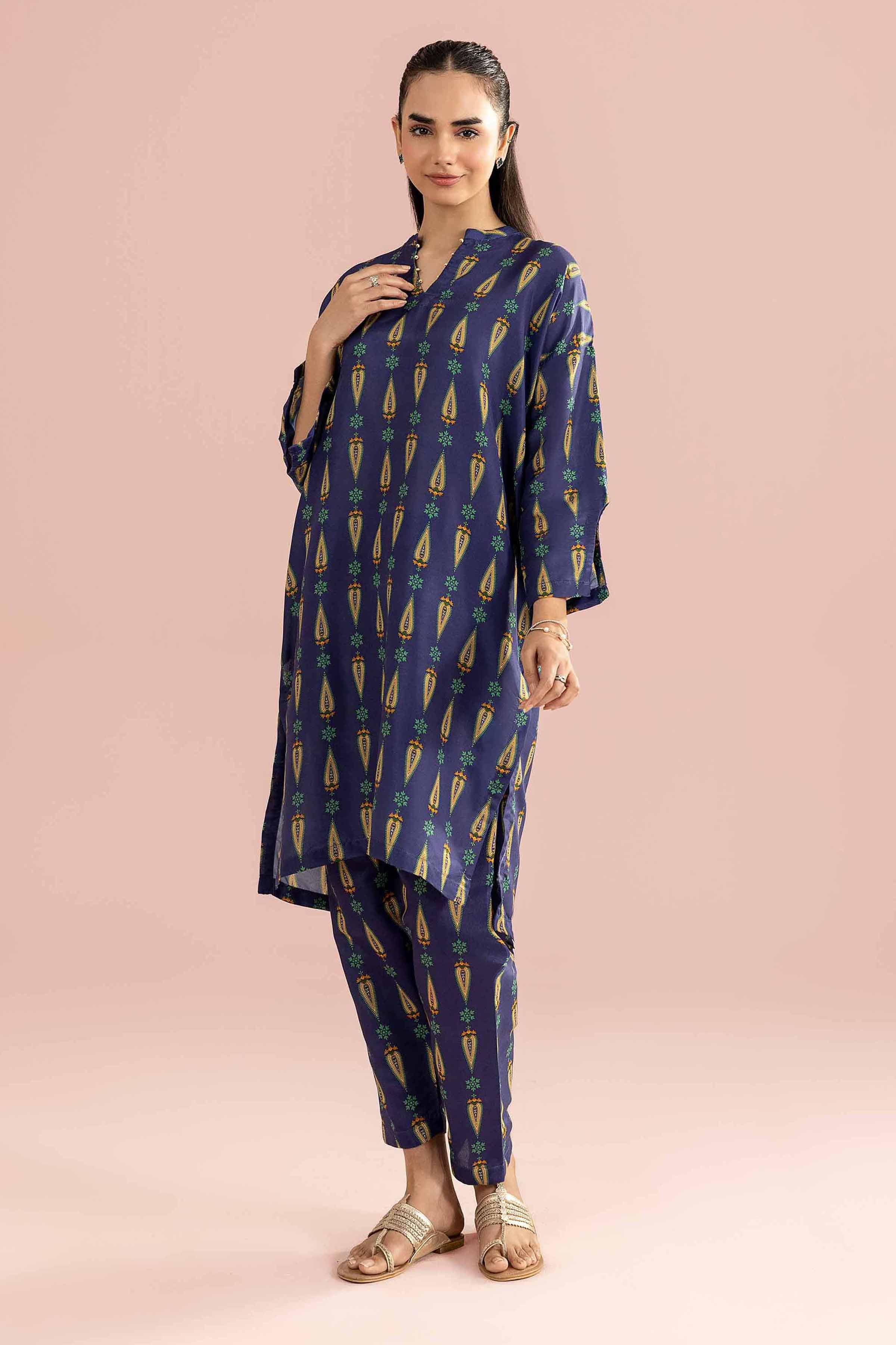 2 Piece - Printed Suit - PS26-70 Blue Lawn 2PC Printed