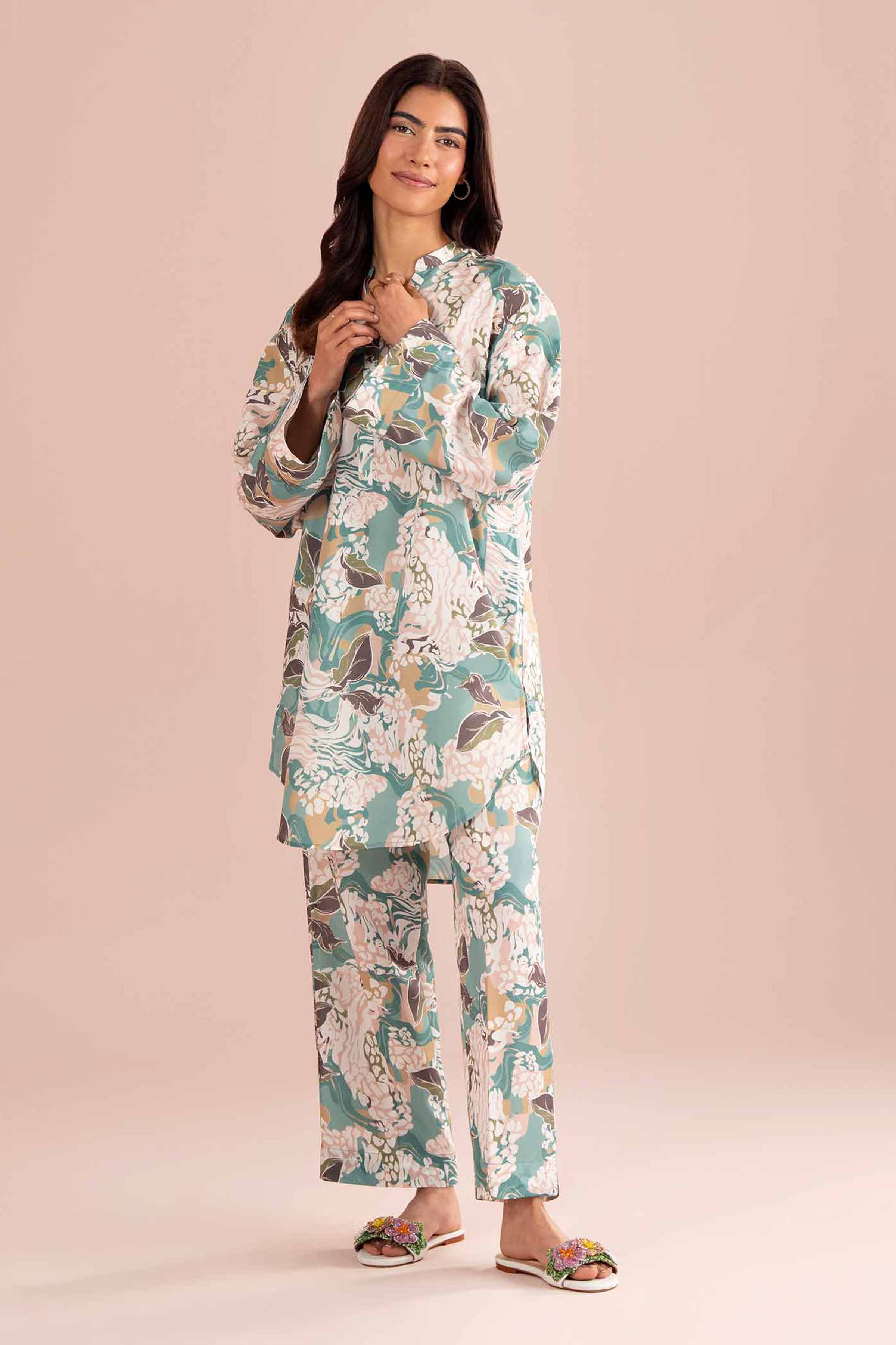 2 Piece - Printed Suit - PS26-71 Beige Lawn 2PC Printed READY TO WEAR