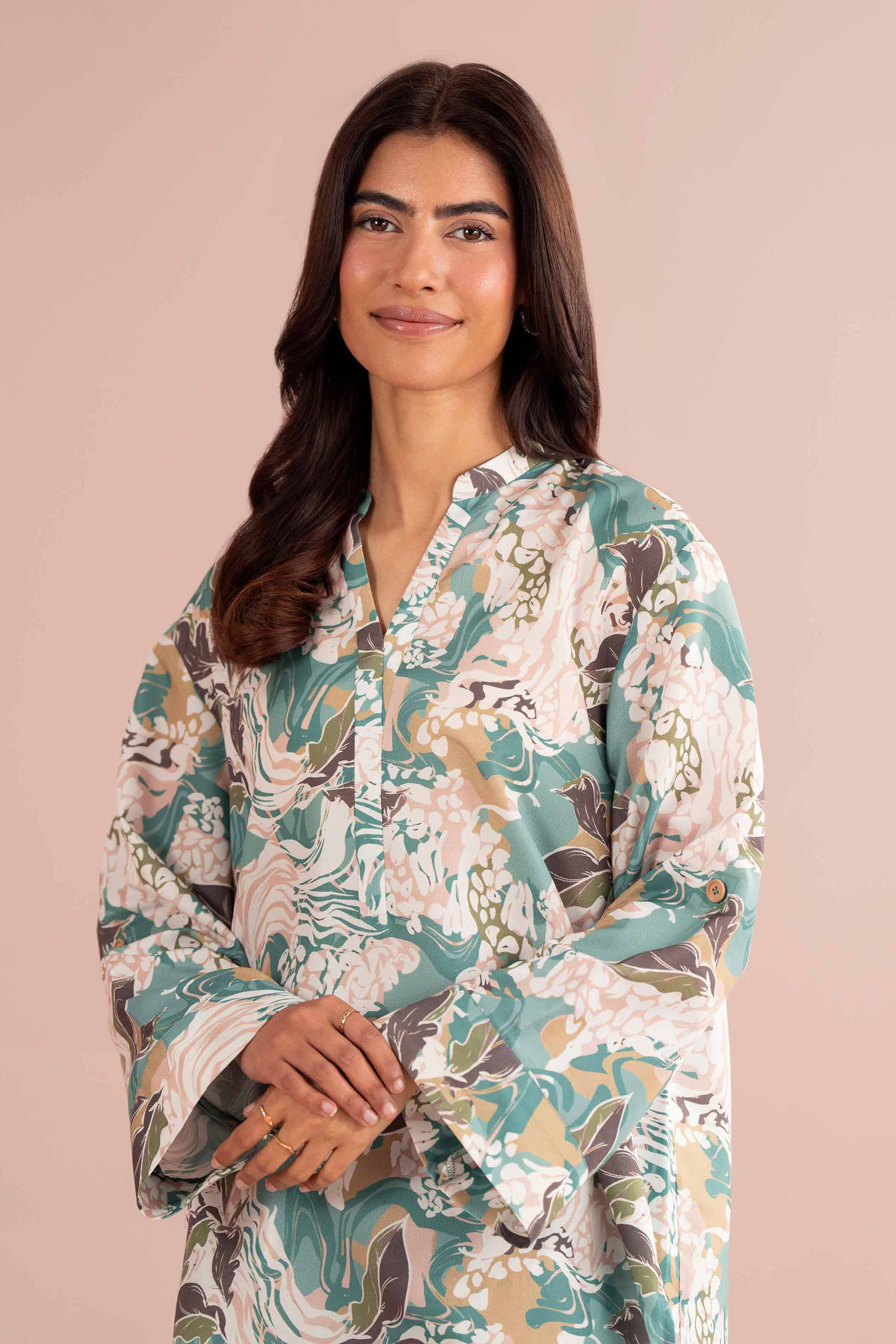 2 Piece - Printed Suit - PS26-71 Beige Lawn 2PC Printed READY TO WEAR