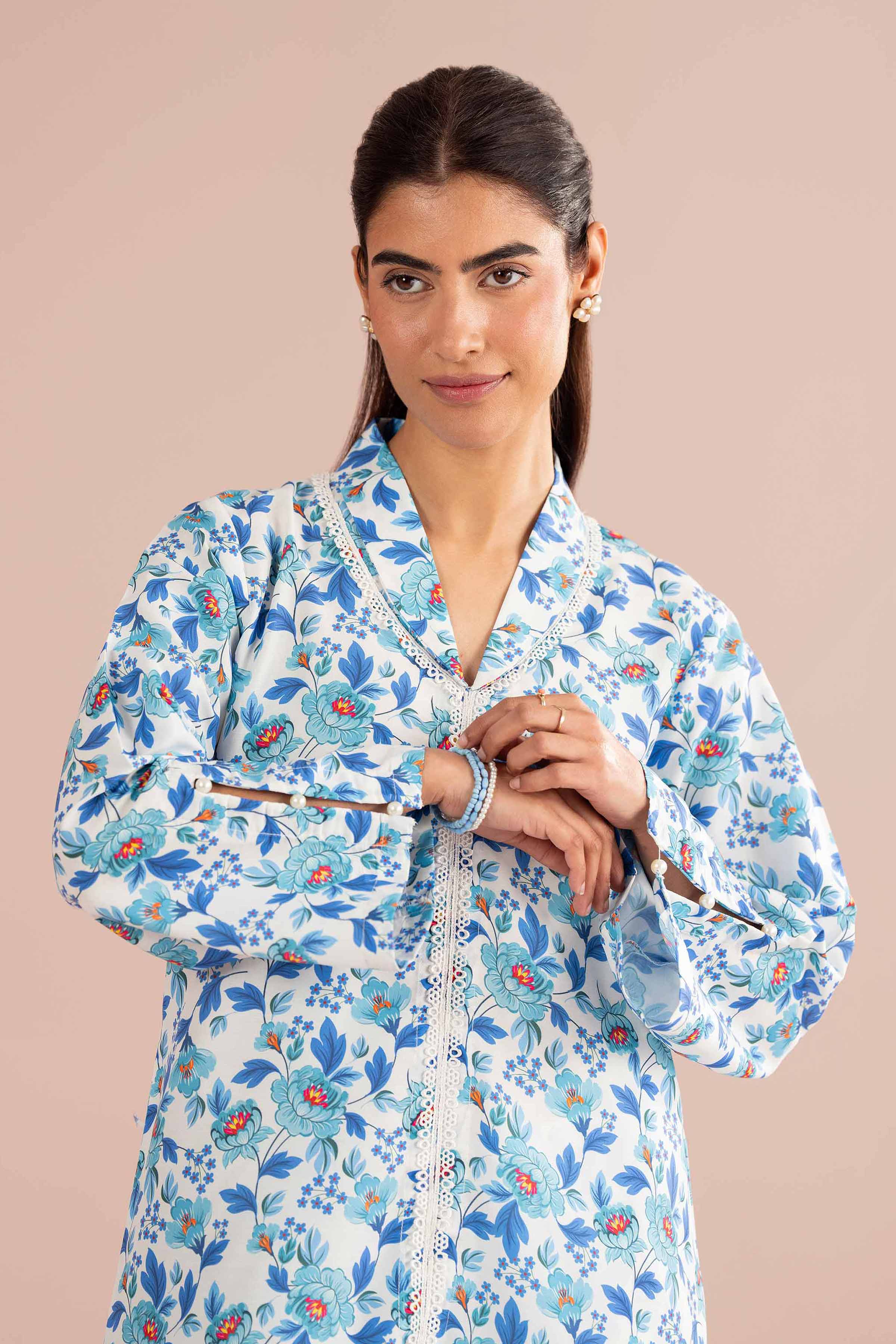 2 Piece - Printed Suit - PS26-72 Off White Lawn 2PC Printed READY TO WEAR