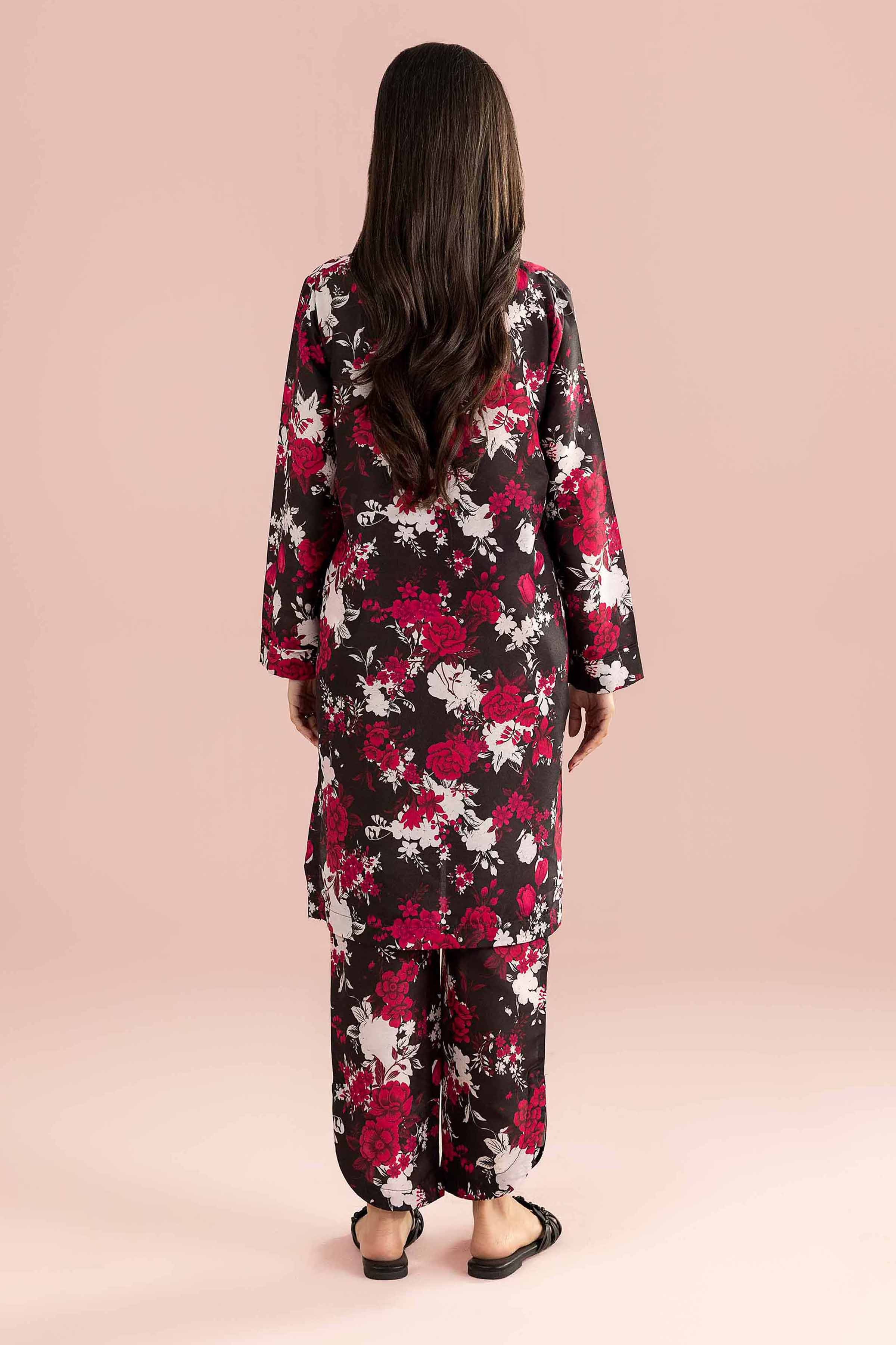 2 Piece - Printed Suit - PS26-73 Black Lawn 2PC Printed READY TO WEAR