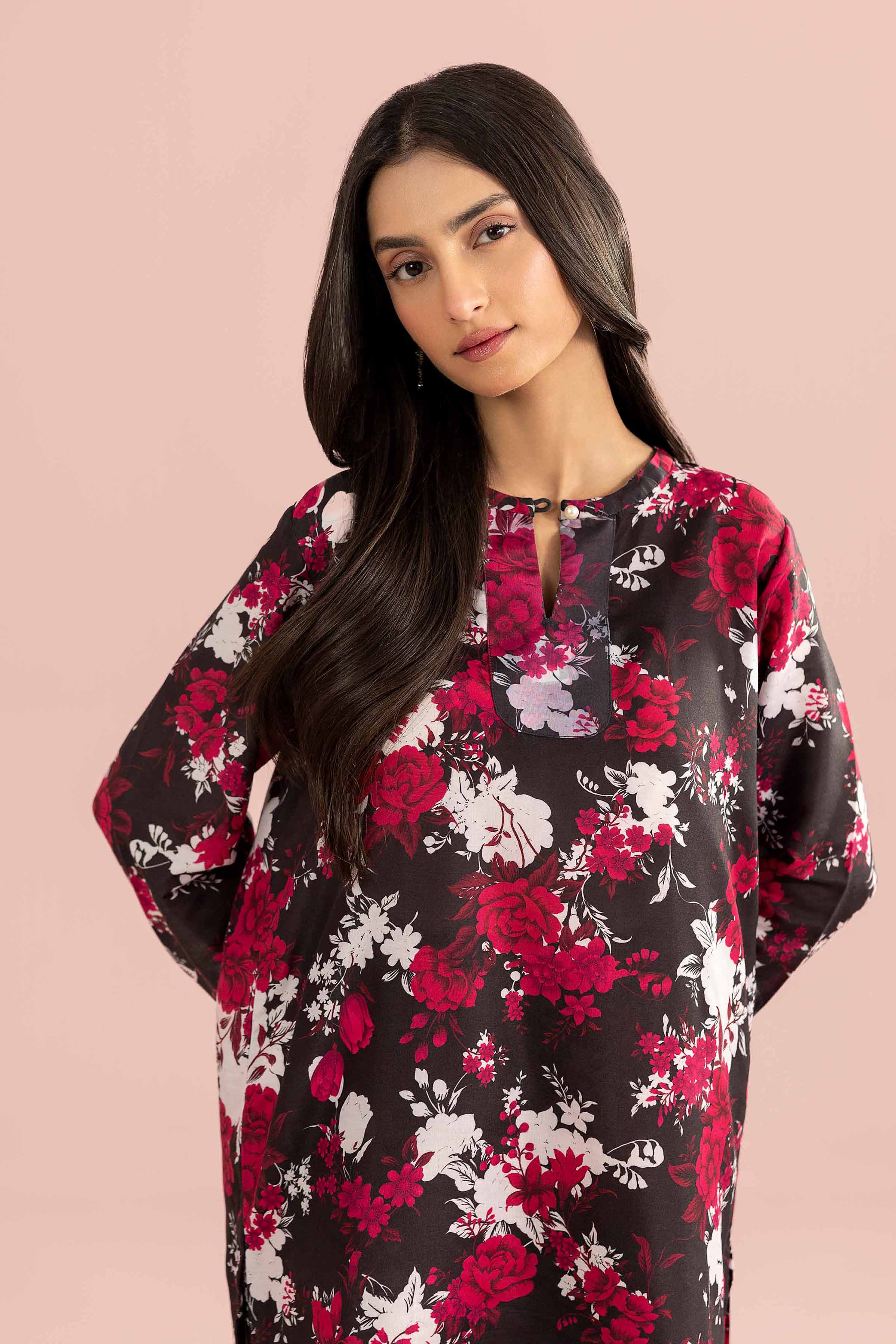 2 Piece - Printed Suit - PS26-73 Black Lawn 2PC Printed READY TO WEAR