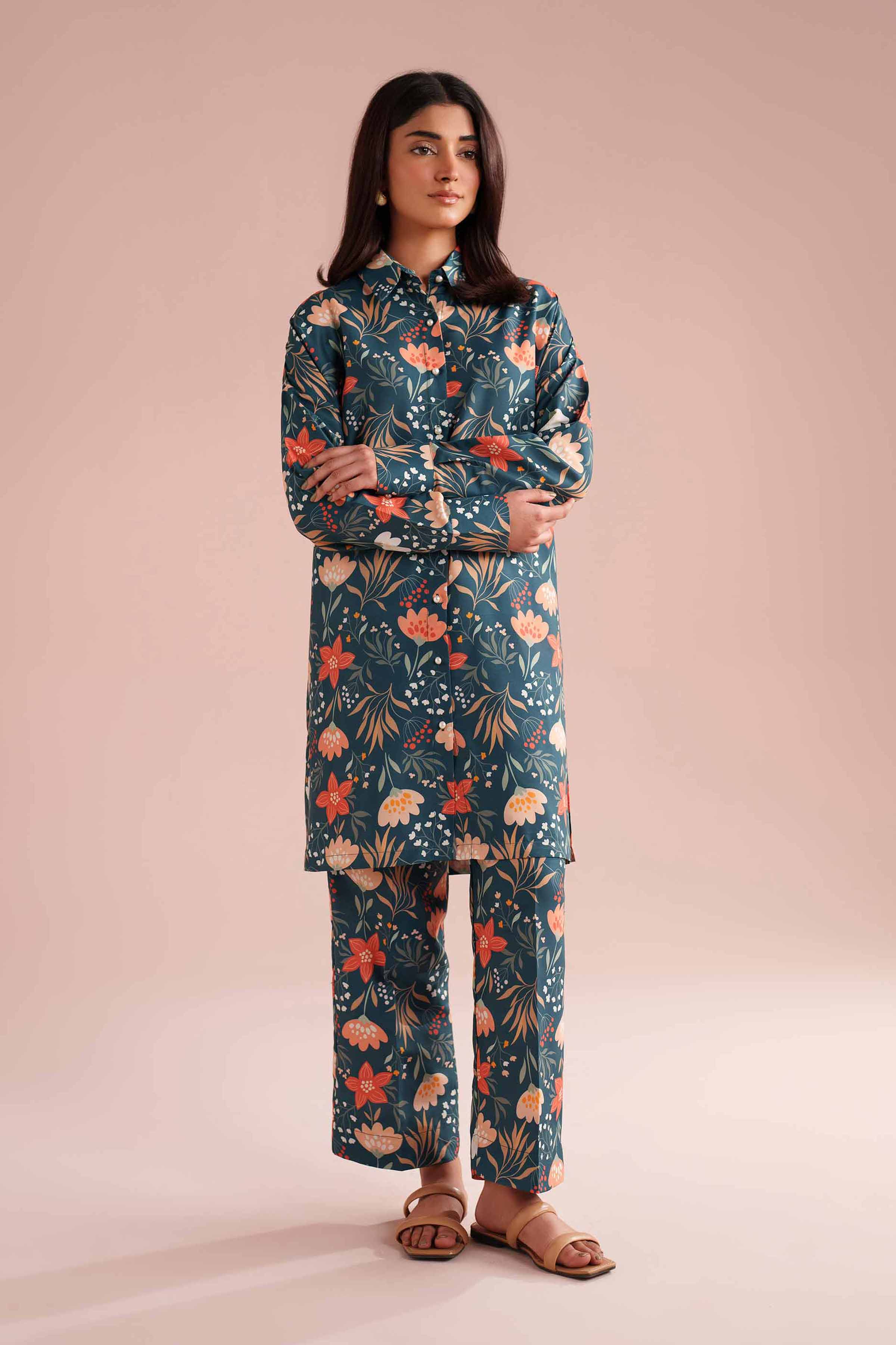 2 Piece - Printed Suit - PS26-74 Green Lawn 2PC Printed