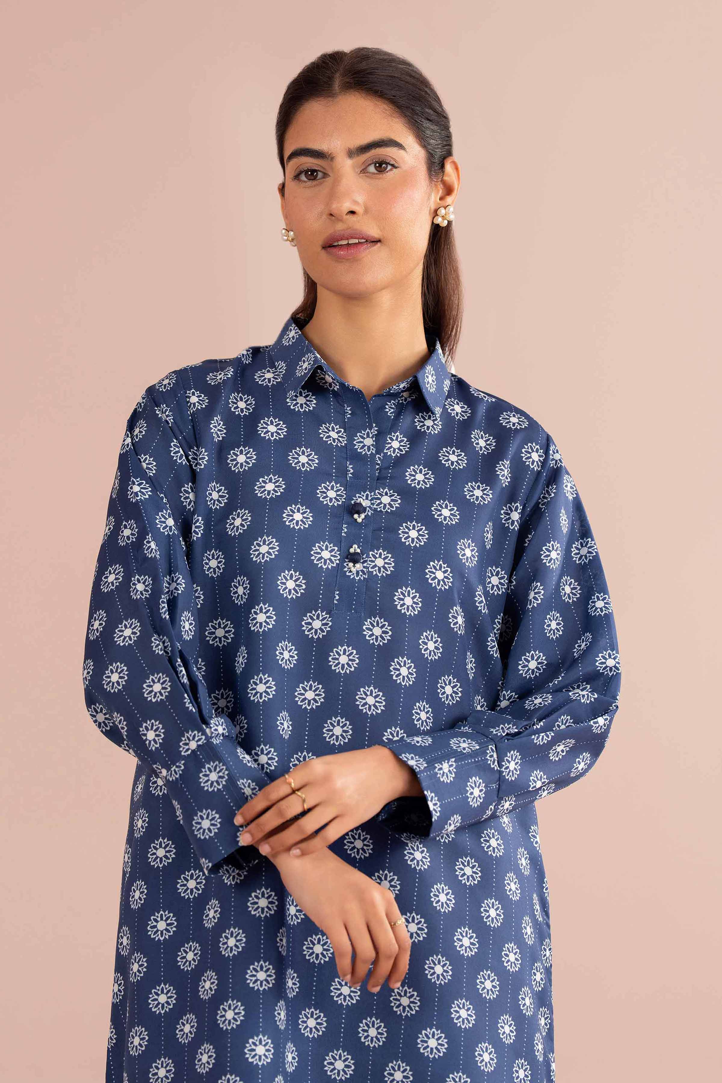 2 Piece - Printed Suit - PS26-82 Blue Lawn 2PC Printed READY TO WEAR