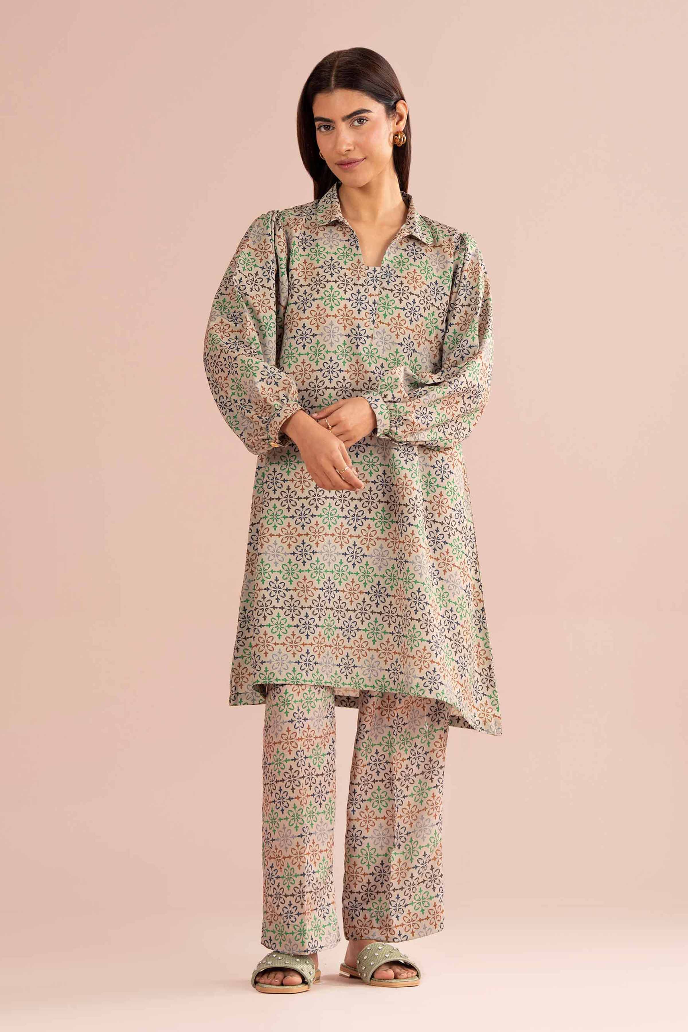 2 Piece - Printed Suit - PS26-86 Beige Lawn 2PC Printed READY TO WEAR