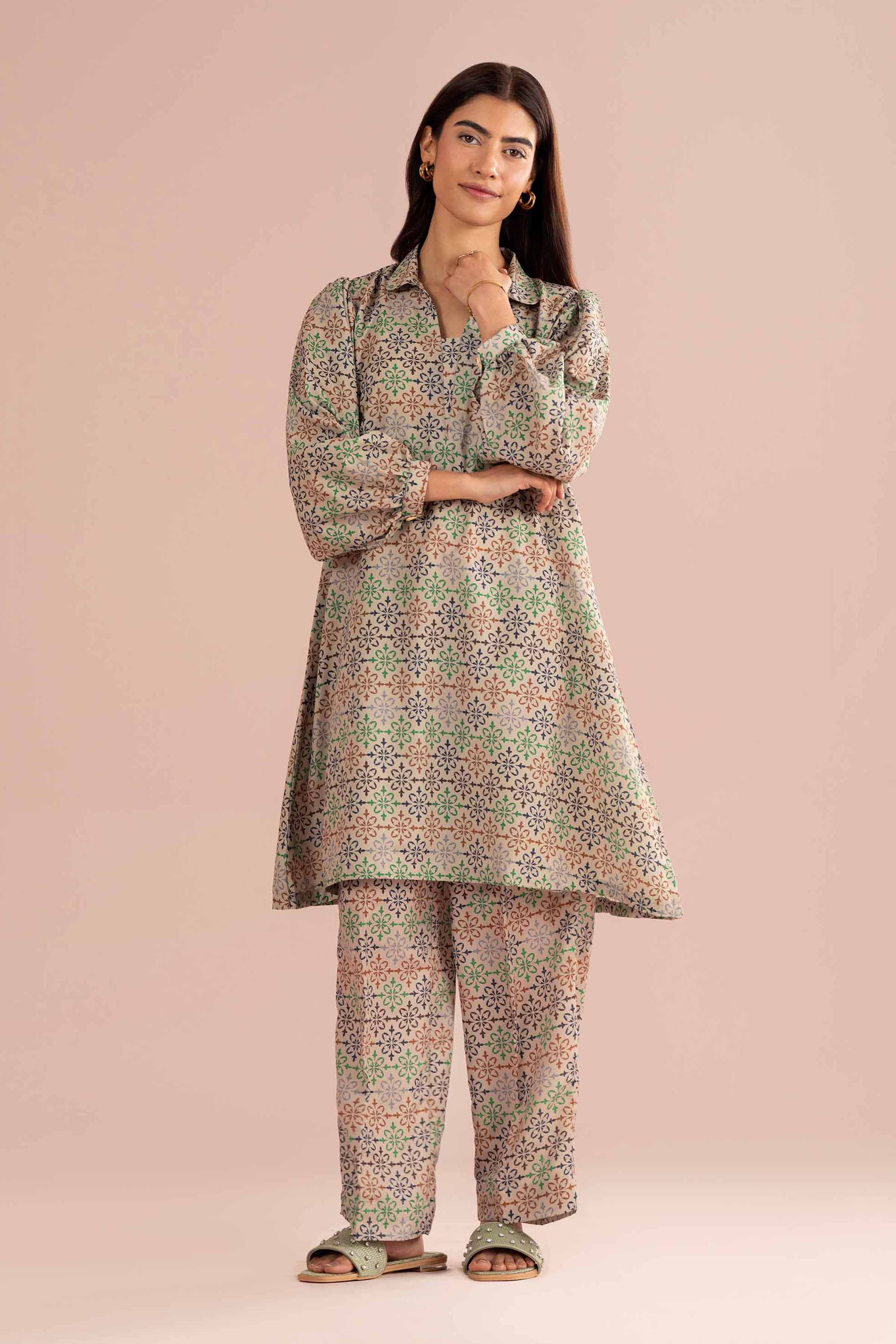2 Piece - Printed Suit - PS26-86 Beige Lawn 2PC Printed READY TO WEAR