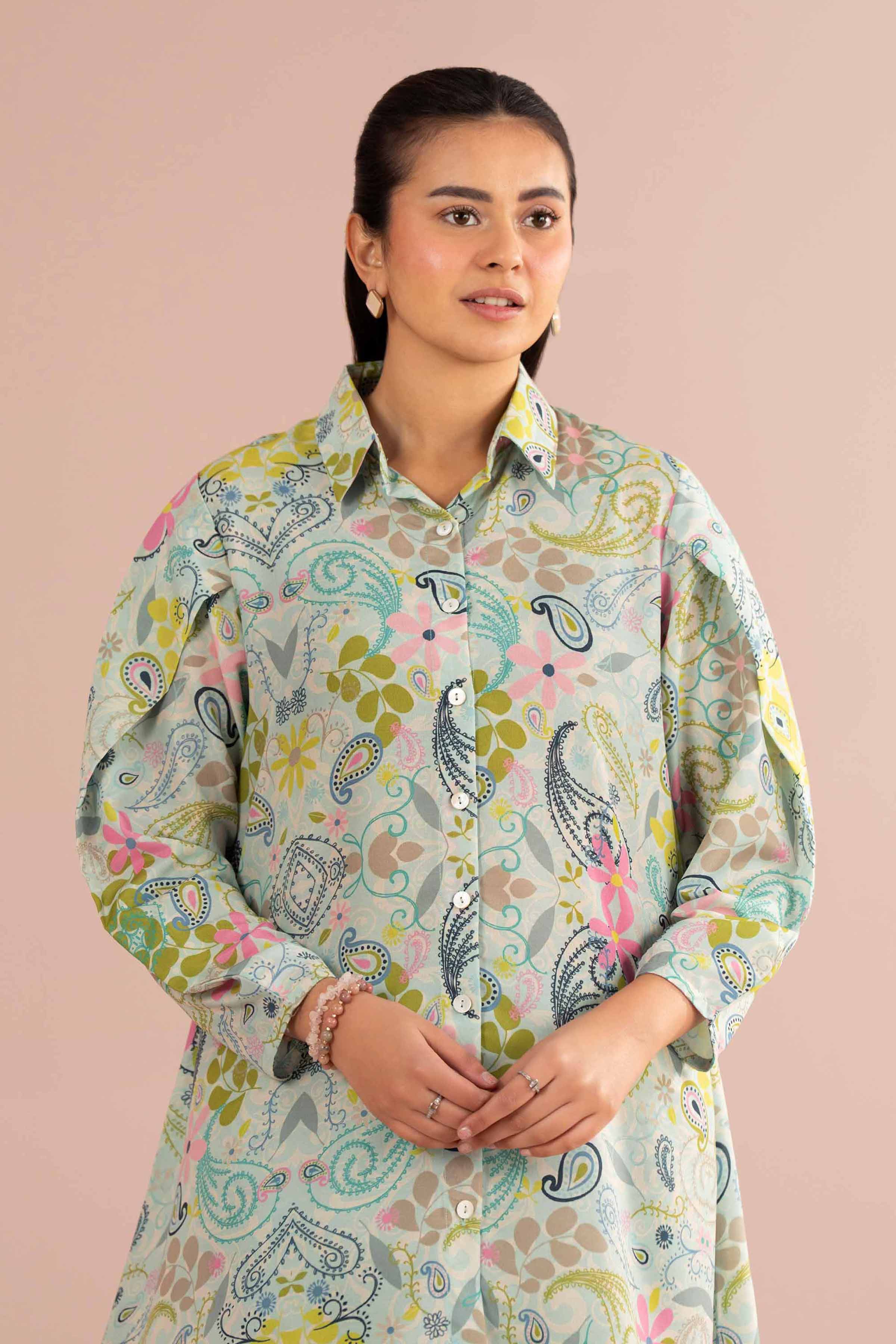 2 Piece - Printed Suit - PS26-88 Blue Lawn 2PC Printed READY TO WEAR