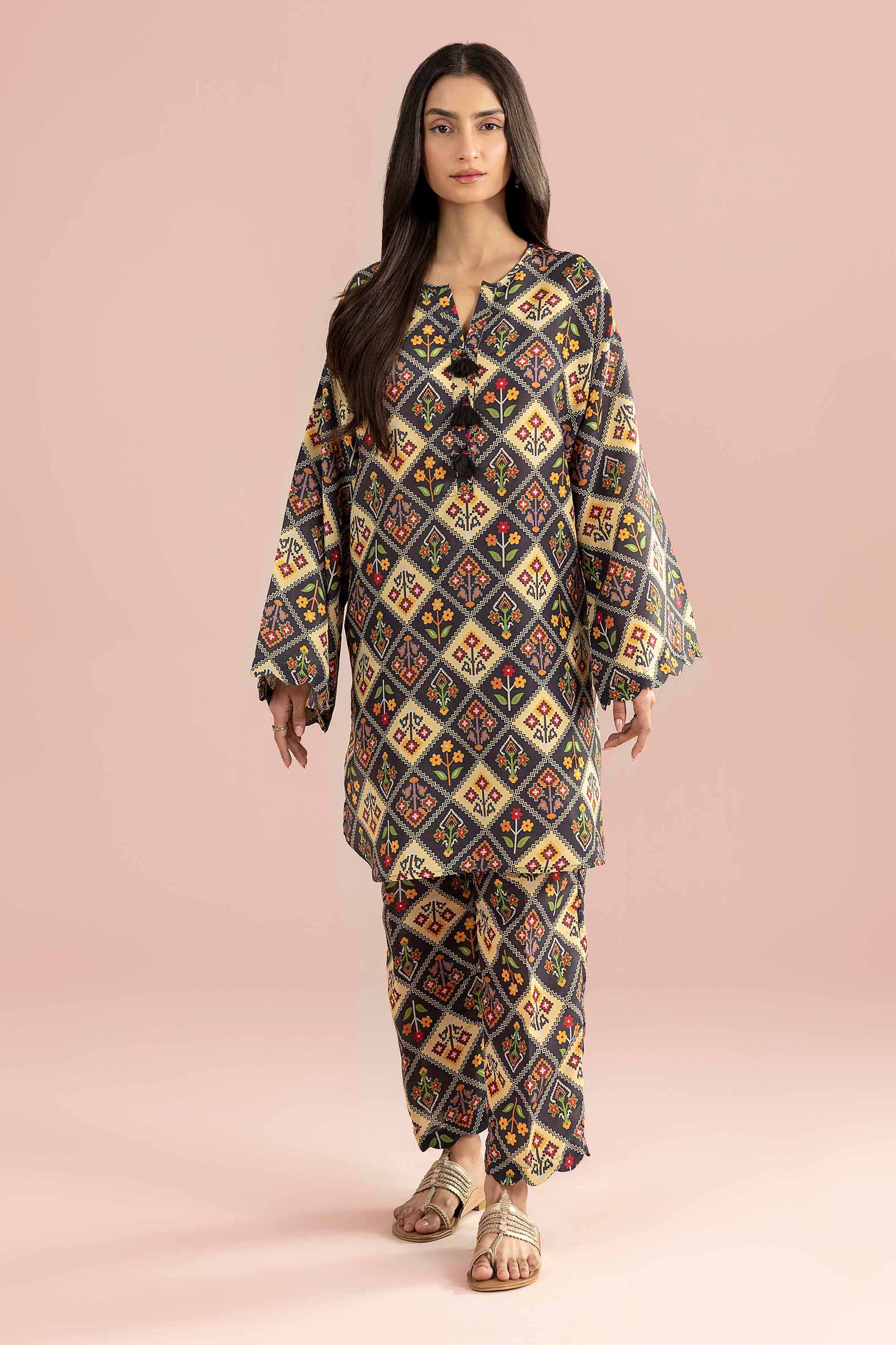 2 Piece - Printed Suit - PS26-90 Blue Lawn 2PC Printed READY TO WEAR