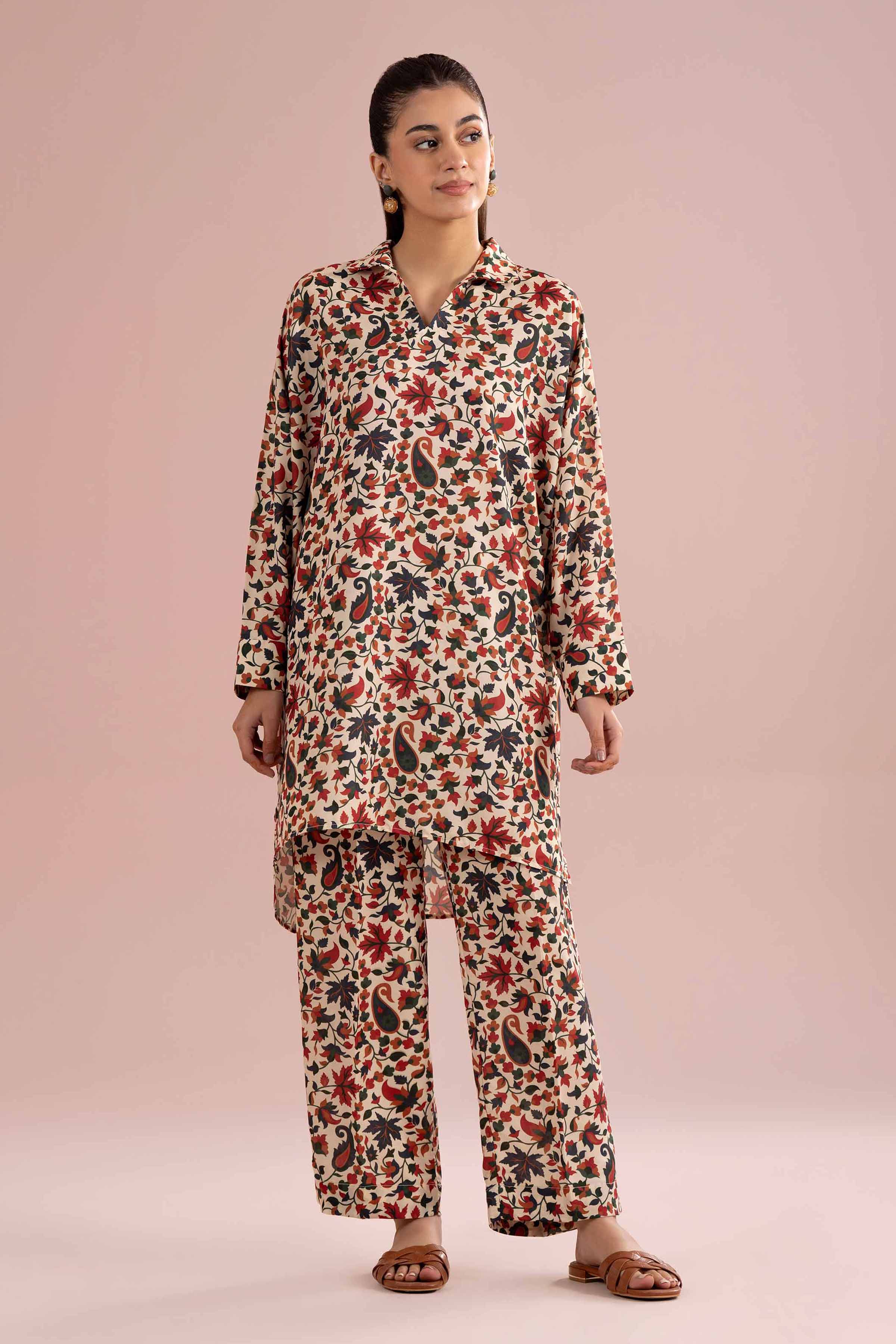 2 Piece - Printed Suit - PS26-91 Beige Lawn 2PC Printed READY TO WEAR