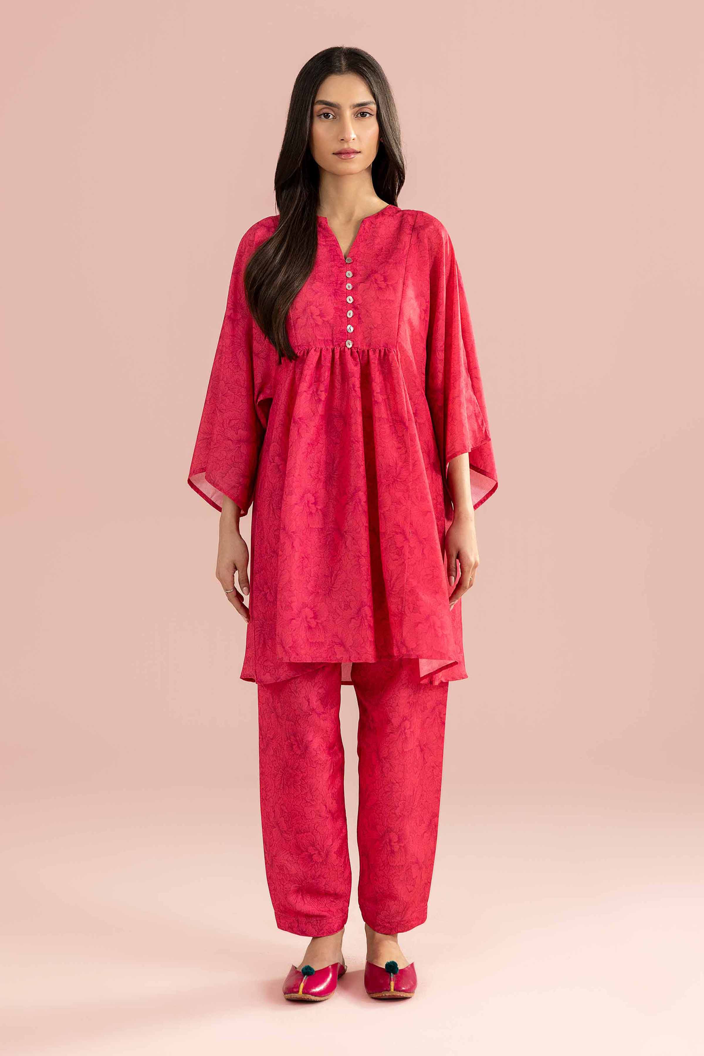 2 Piece - Printed Suit - PS26-92 Pink Lawn 2PC Printed READY TO WEAR