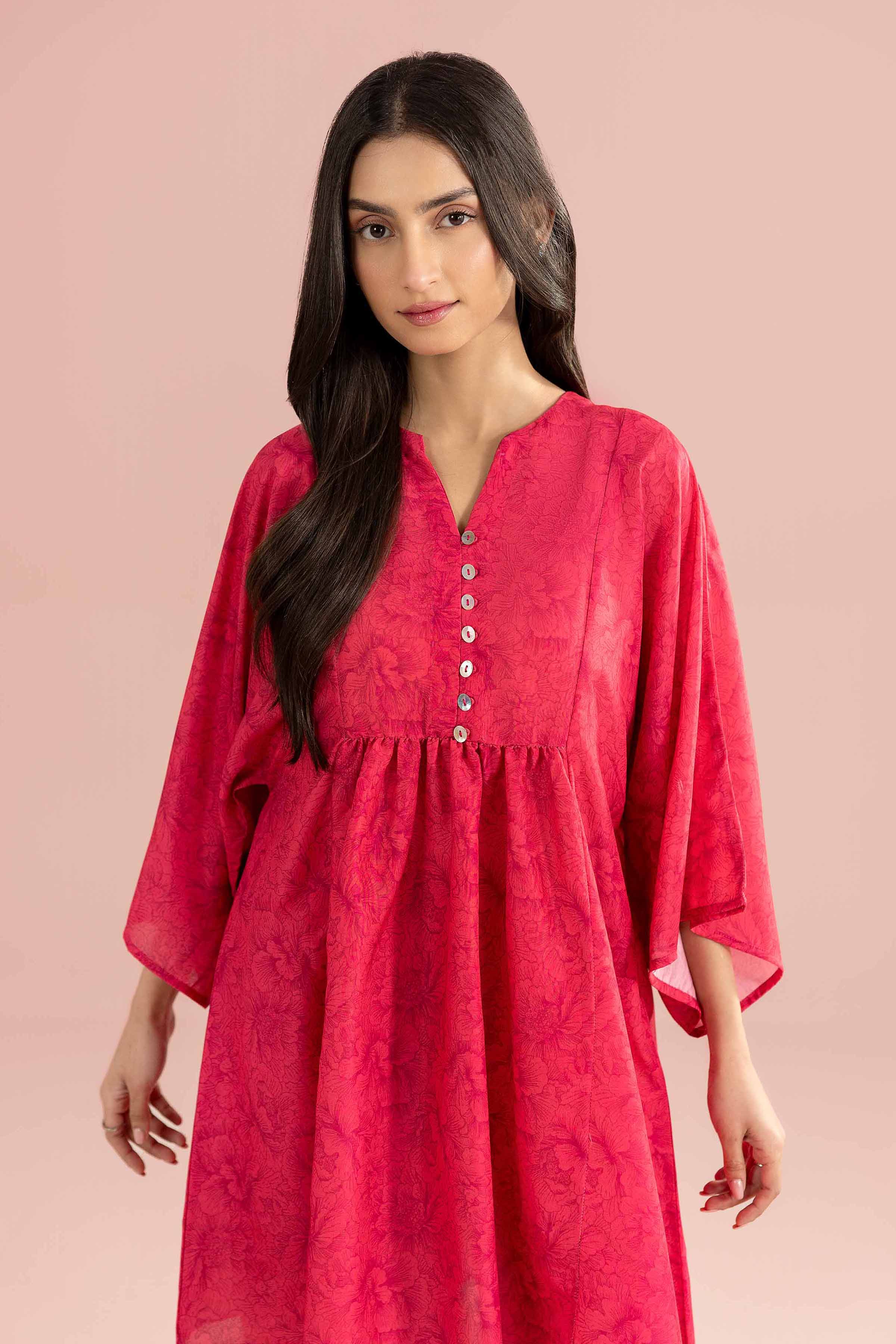 2 Piece - Printed Suit - PS26-92 Pink Lawn 2PC Printed READY TO WEAR