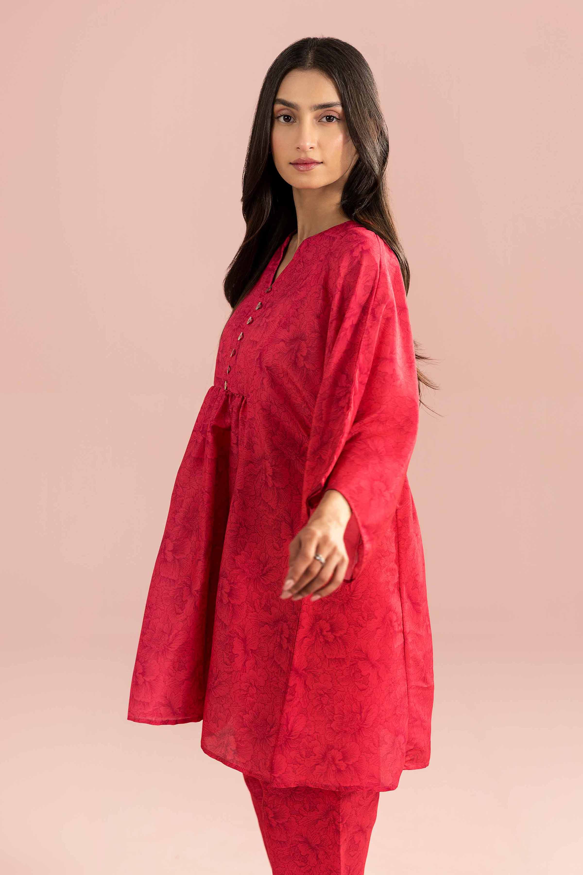 2 Piece - Printed Suit - PS26-92 Pink Lawn 2PC Printed READY TO WEAR