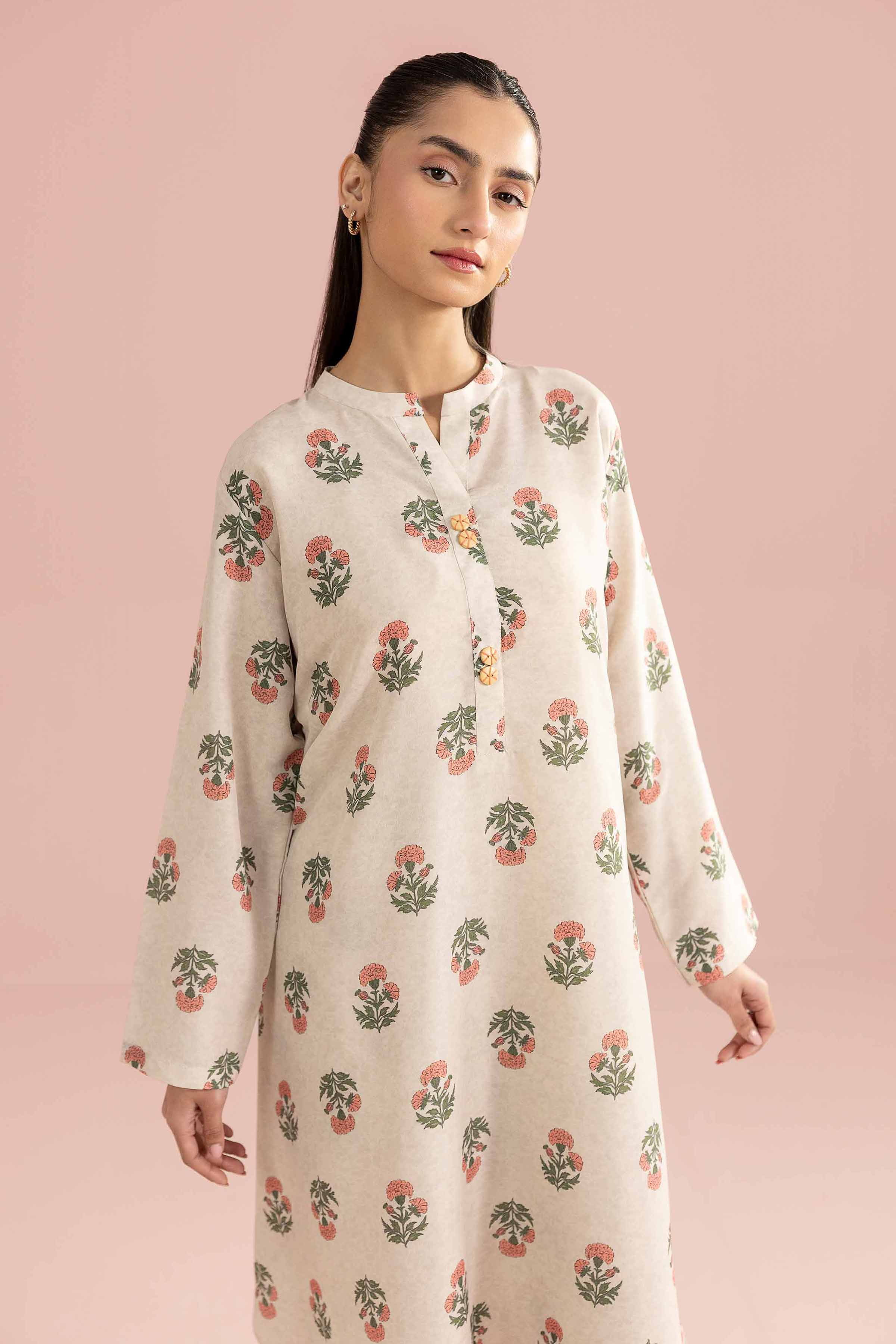 2 Piece - Printed Suit - PS26-95 Beige Lawn 2PC Printed READY TO WEAR