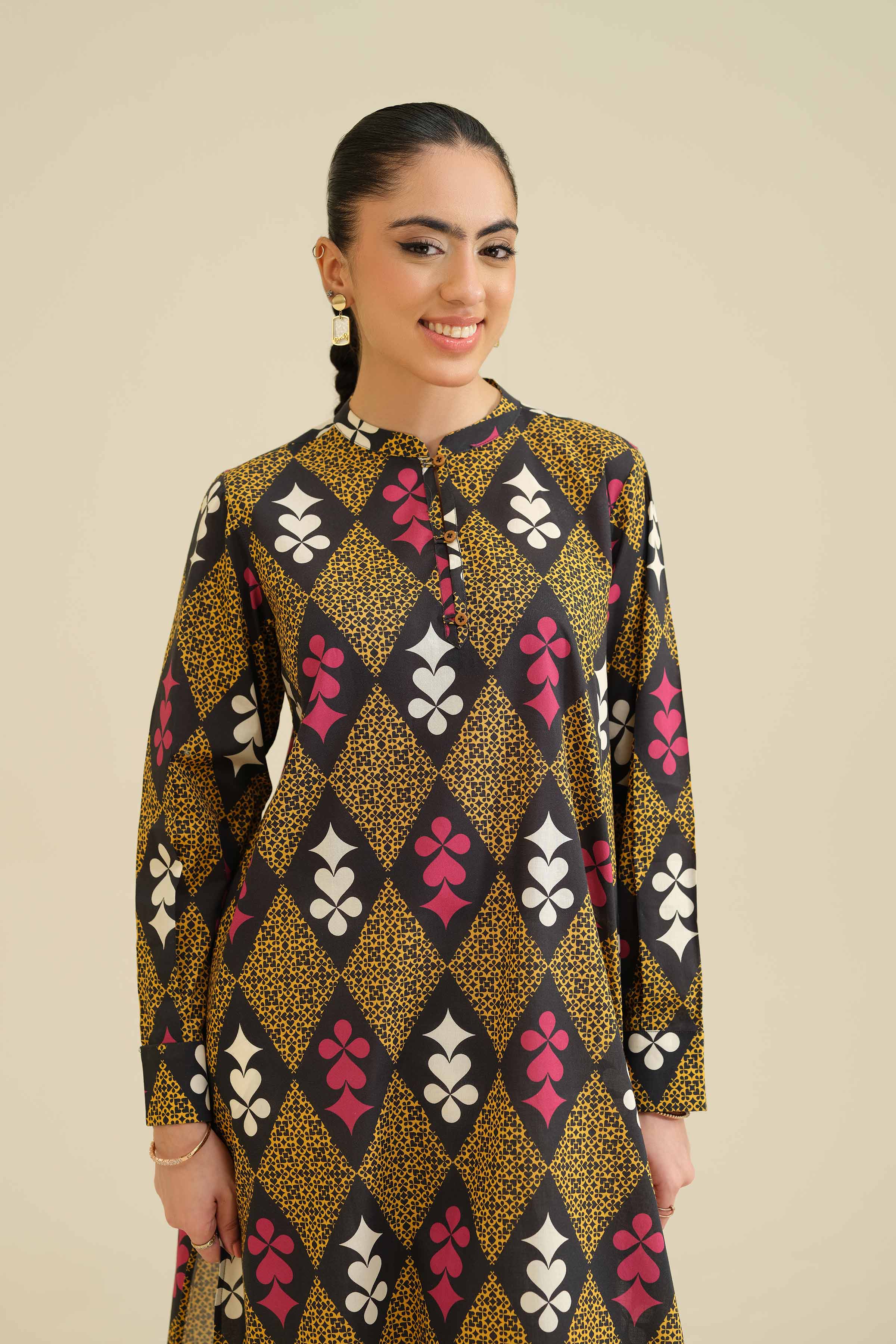 NISHATUAE - Multi Printed Cambric Ready to wear Shirt