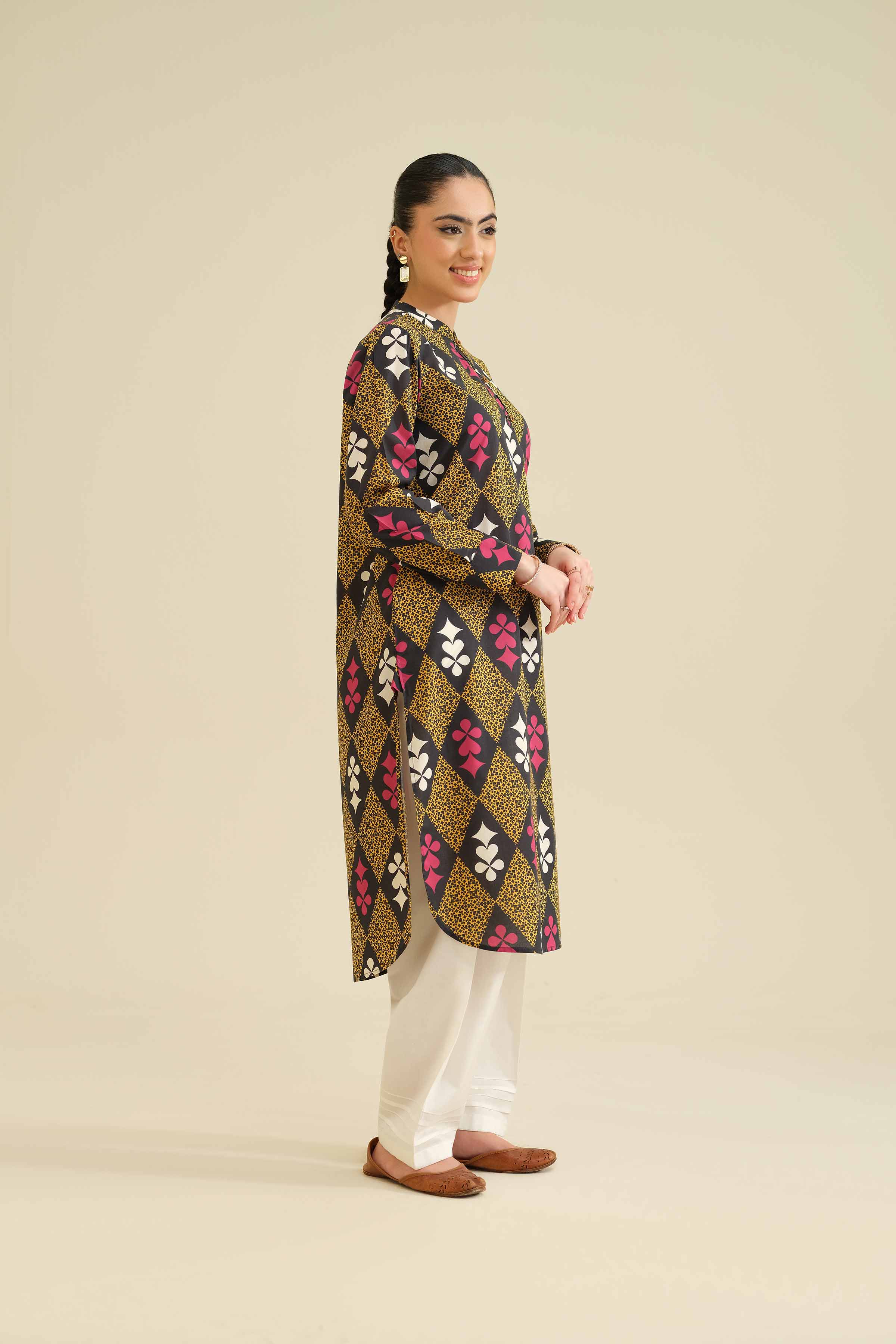 NISHATUAE - Multi Printed Cambric Ready to wear Shirt