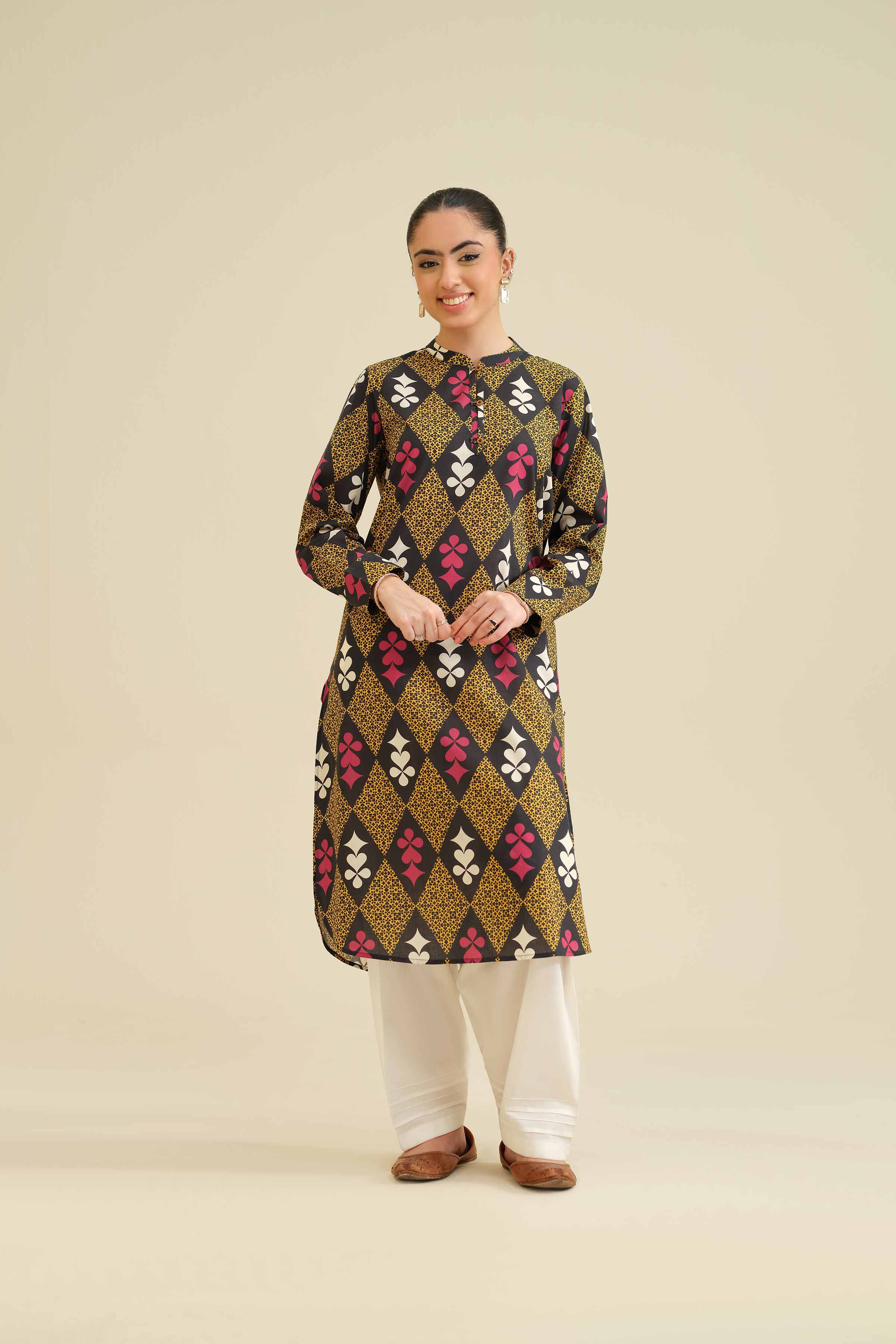 NISHATUAE - Multi Printed Cambric Ready to wear Shirt