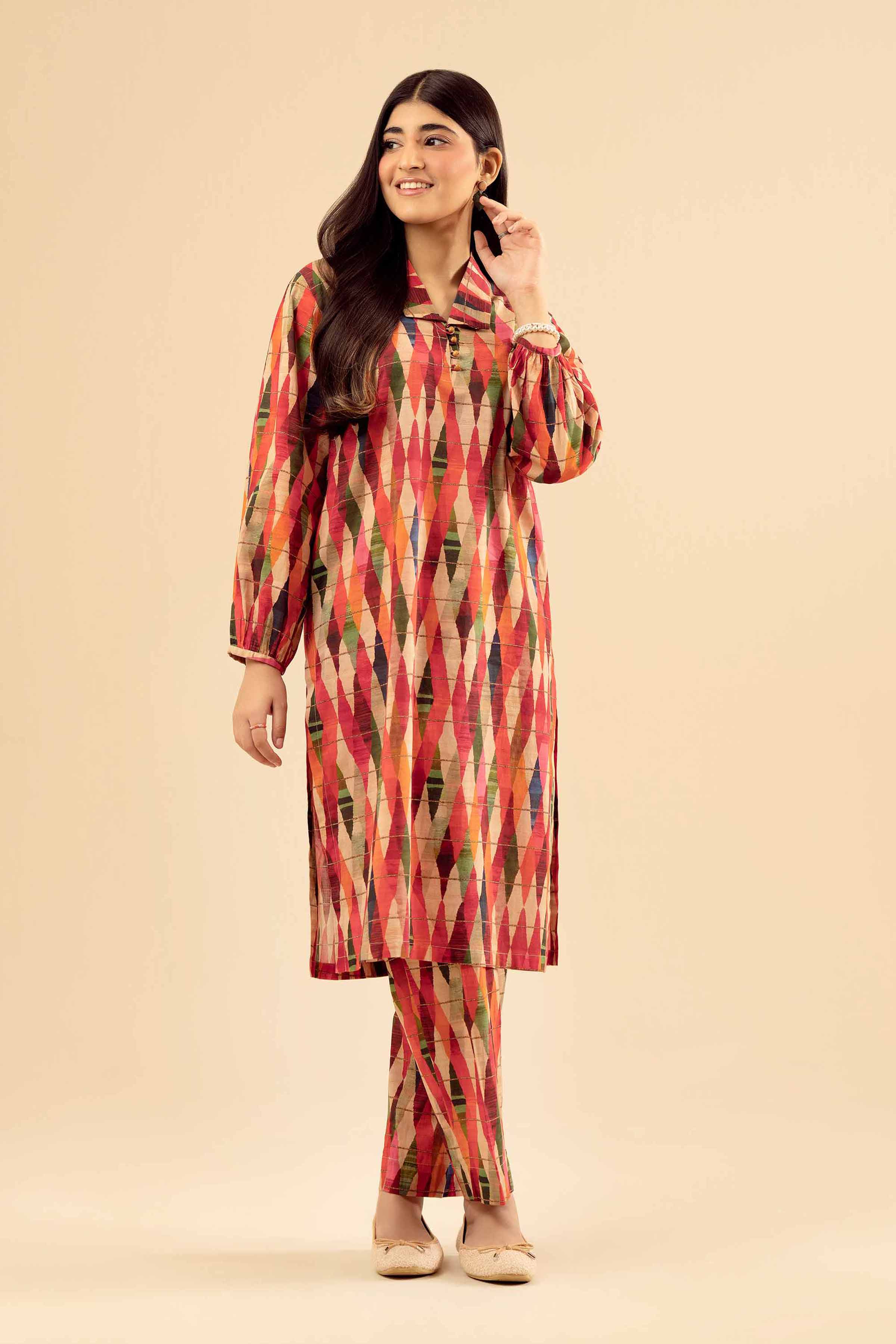 NISHATUAE - Multi Printed Cambric 2-piece Ready to wear Dress