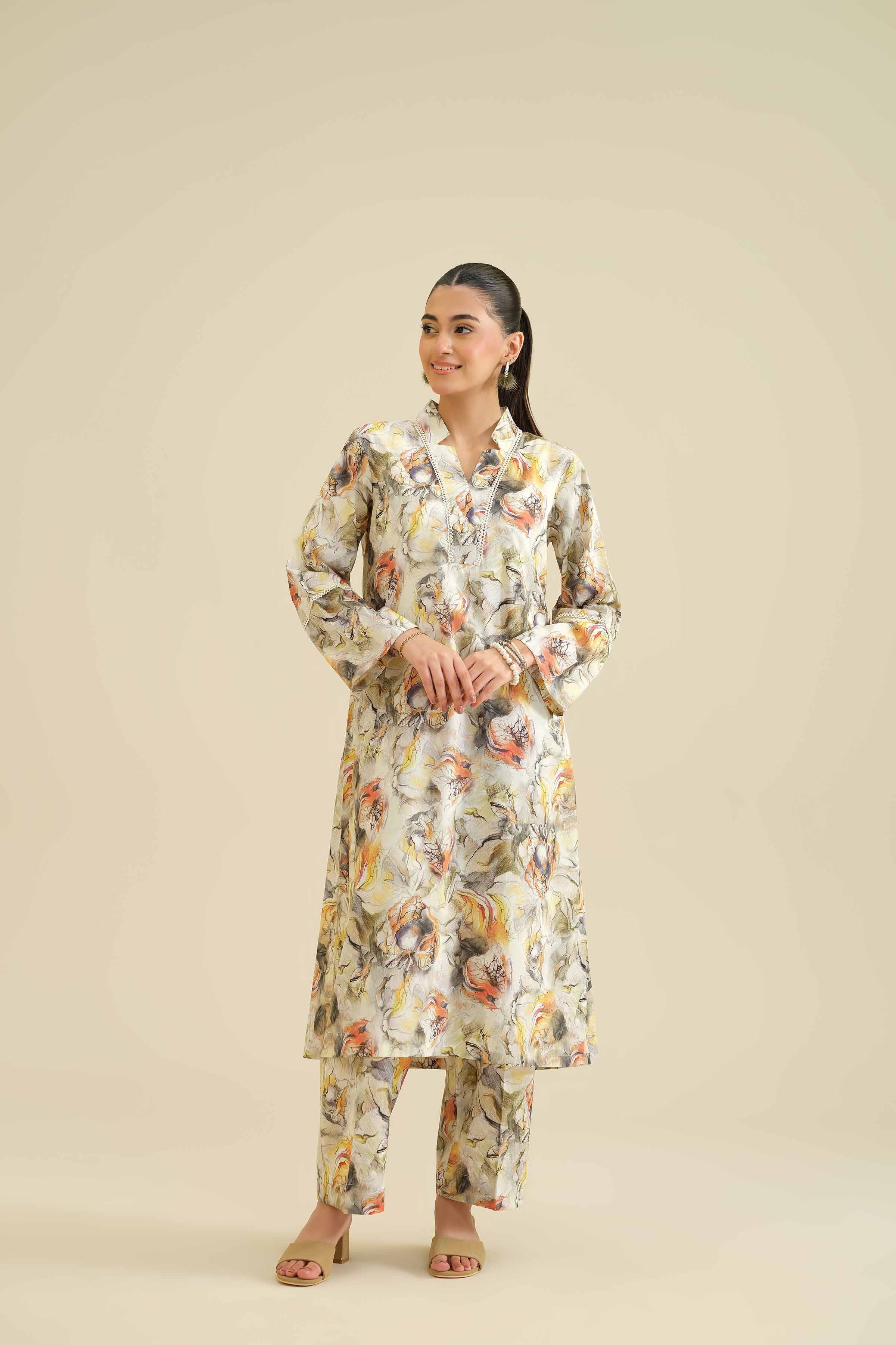 NISHATUAE - Multi Printed Cambric 2-piece Ready to wear Dress