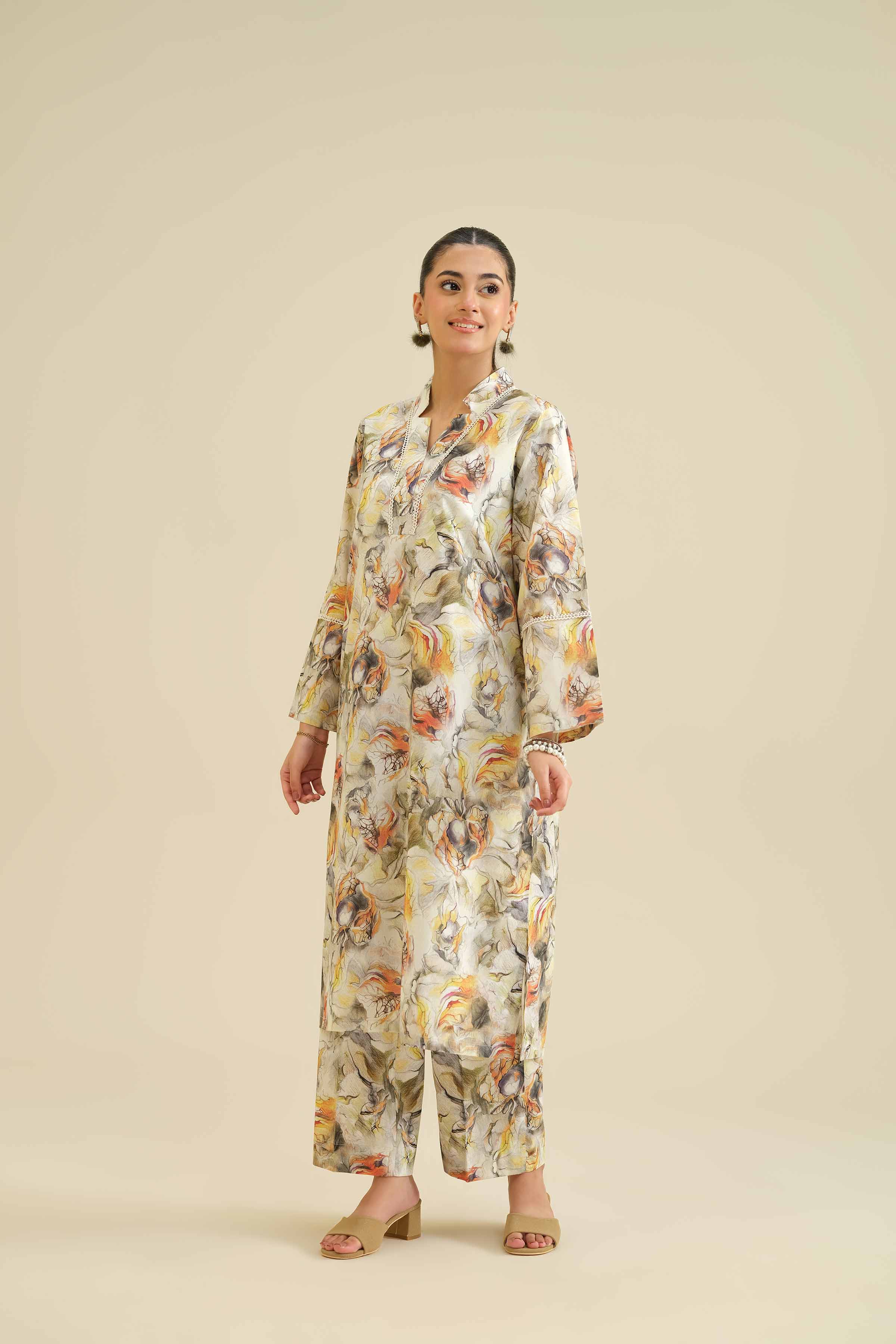 NISHATUAE - Multi Printed Cambric 2-piece Ready to wear Dress