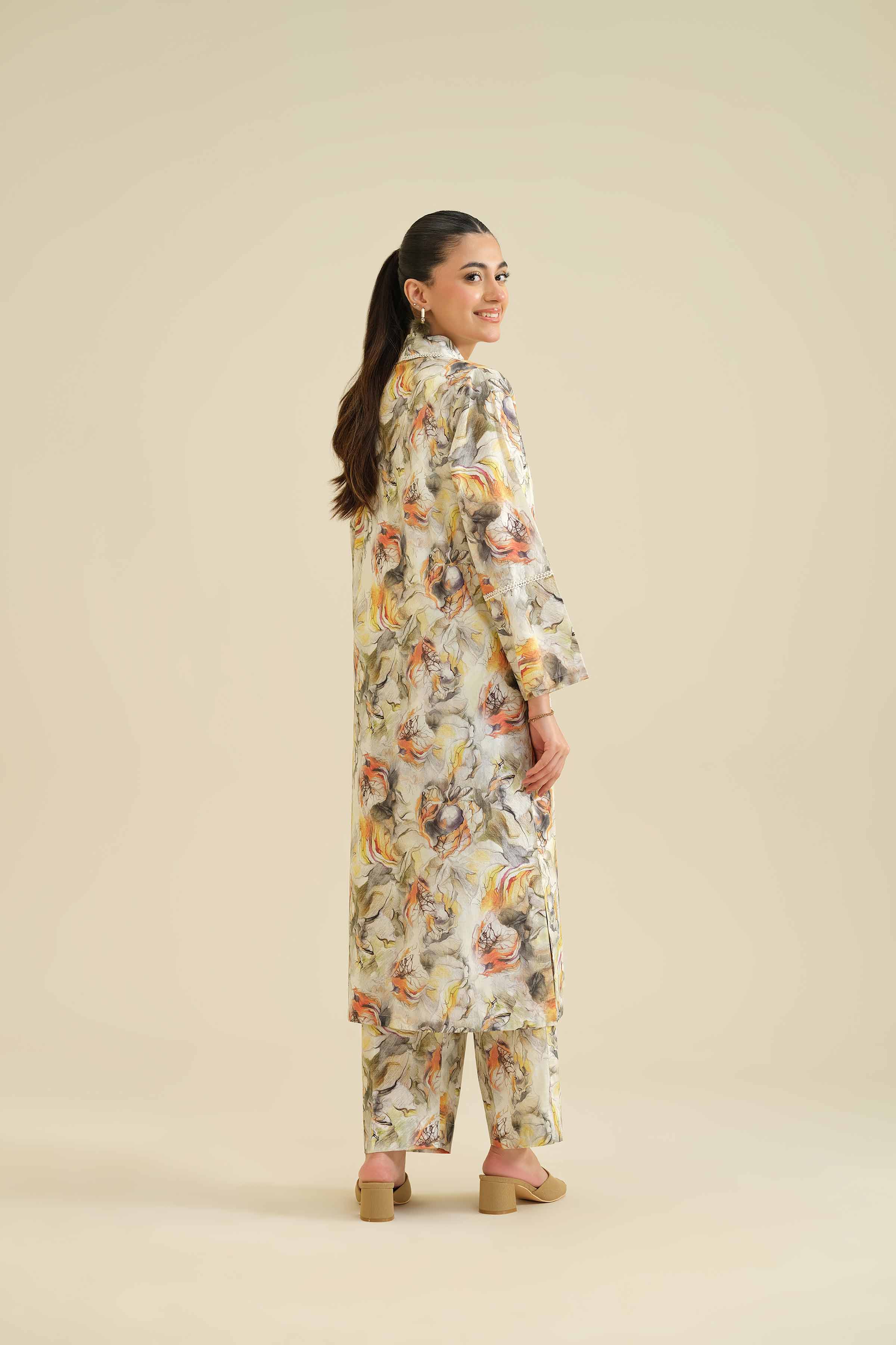 NISHATUAE - Multi Printed Cambric 2-piece Ready to wear Dress