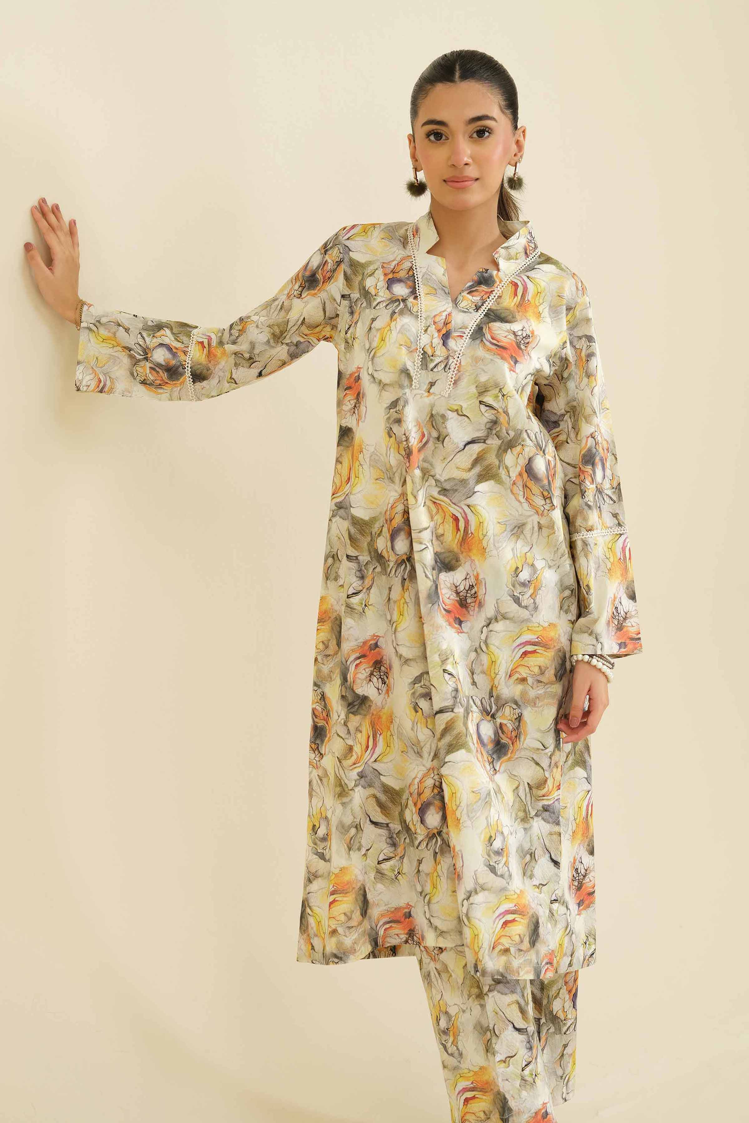 NISHATUAE - Multi Printed Cambric 2-piece Ready to wear Dress