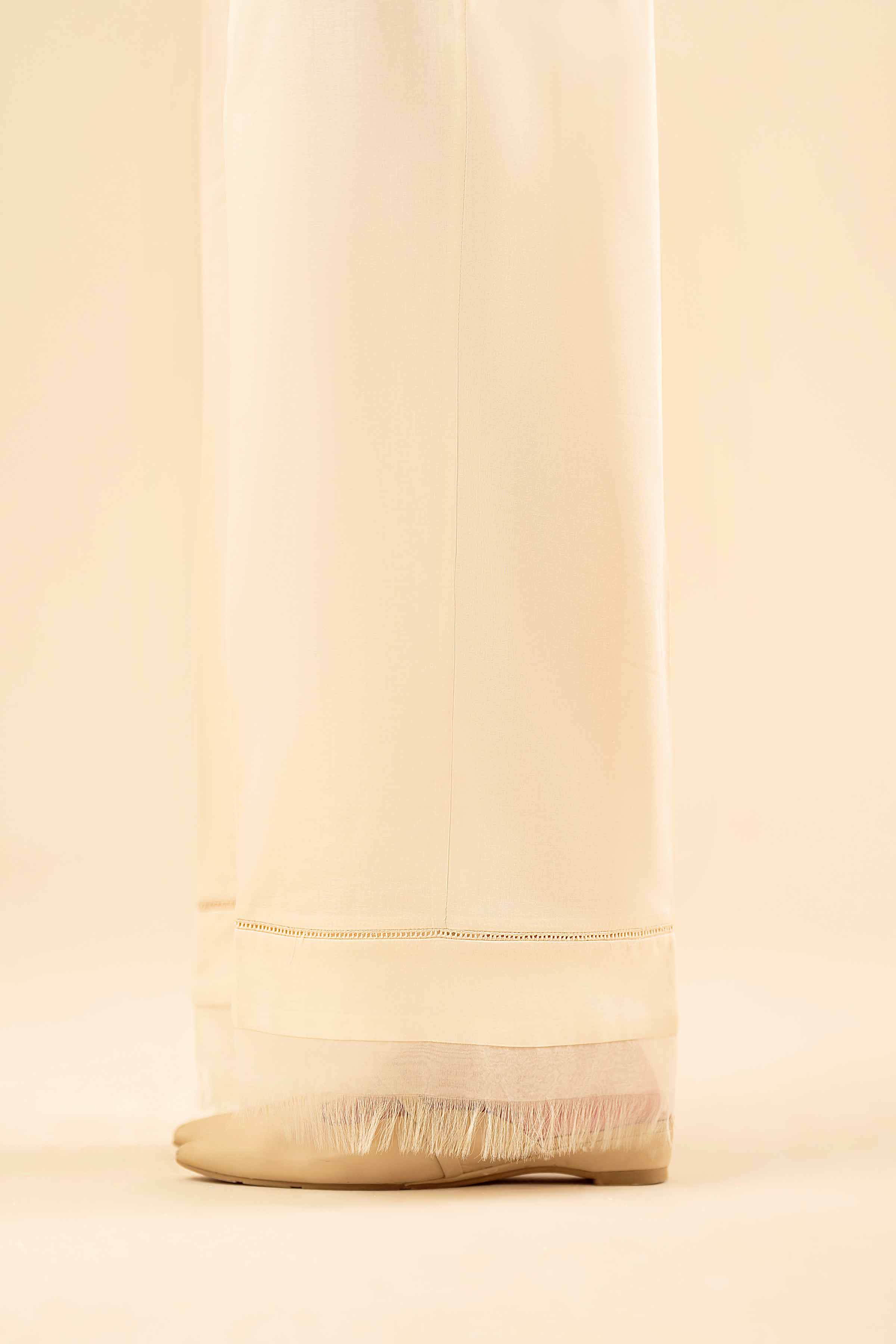 NISHATUAE - Off White Solids Cambric Ready to wear Trousers