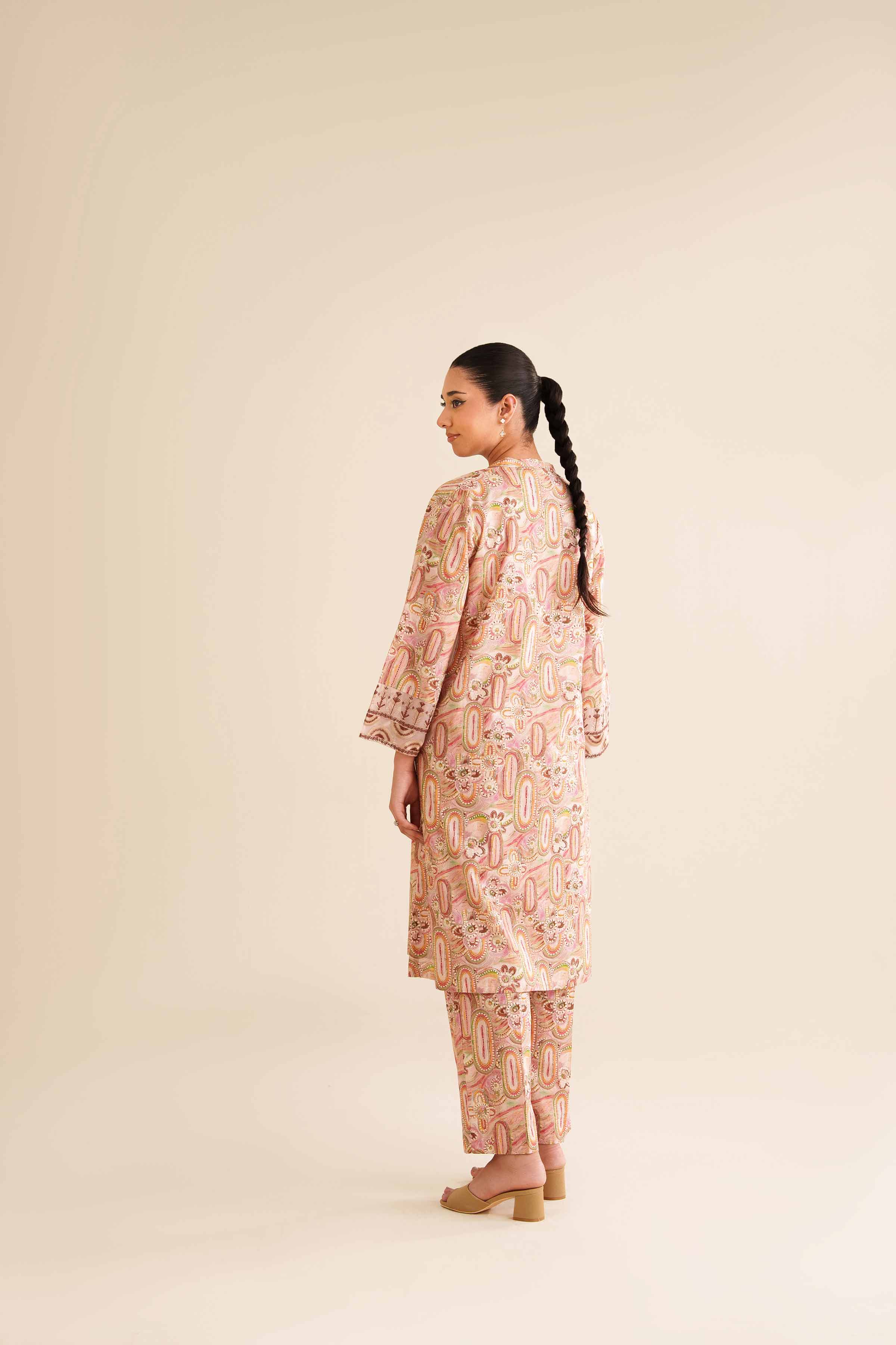 NISHATUAE - Pink Embroidered Cambric 2-piece Ready to wear Dress