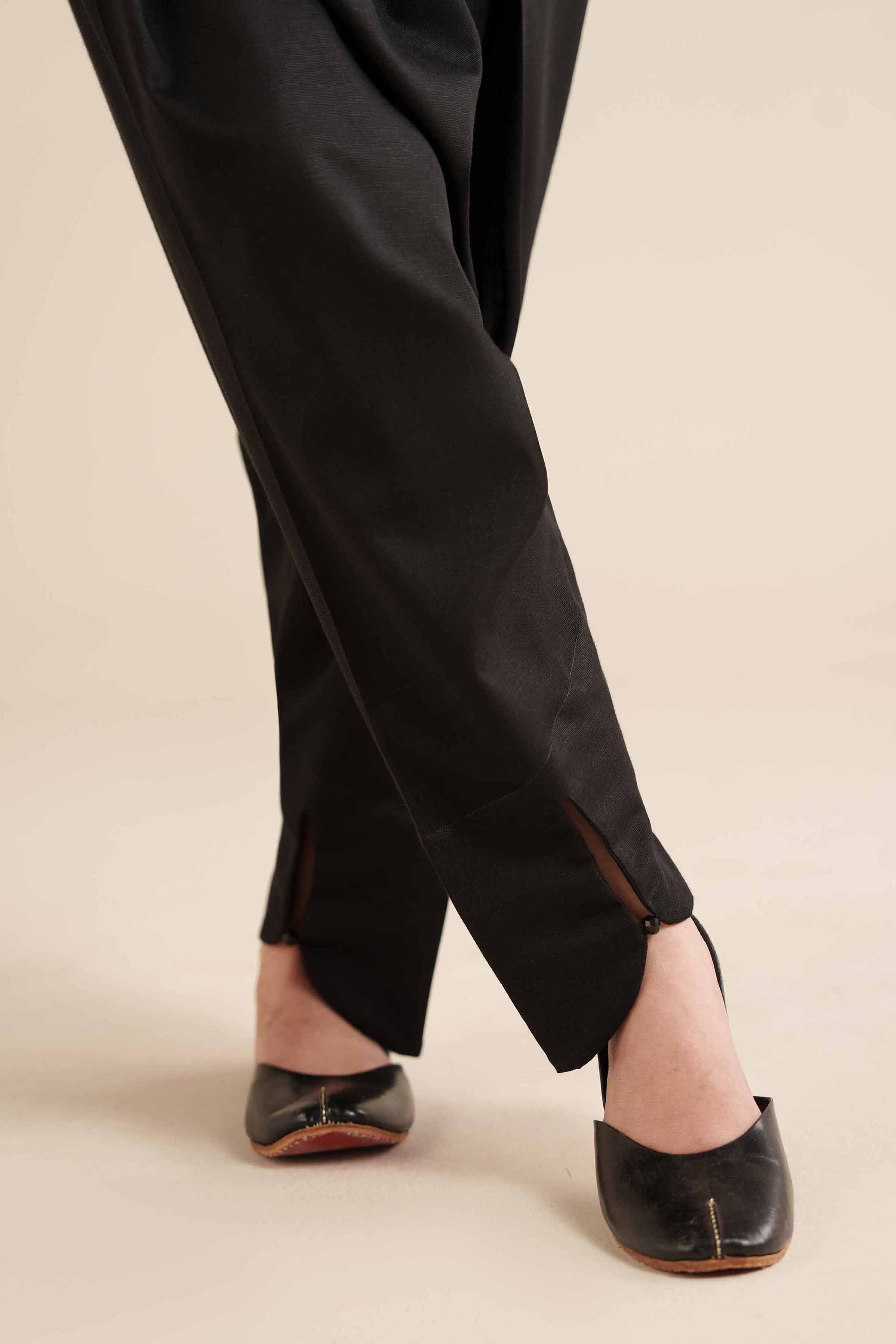 NISHATUAE - Black Solids Karandi Ready to wear Shalwar