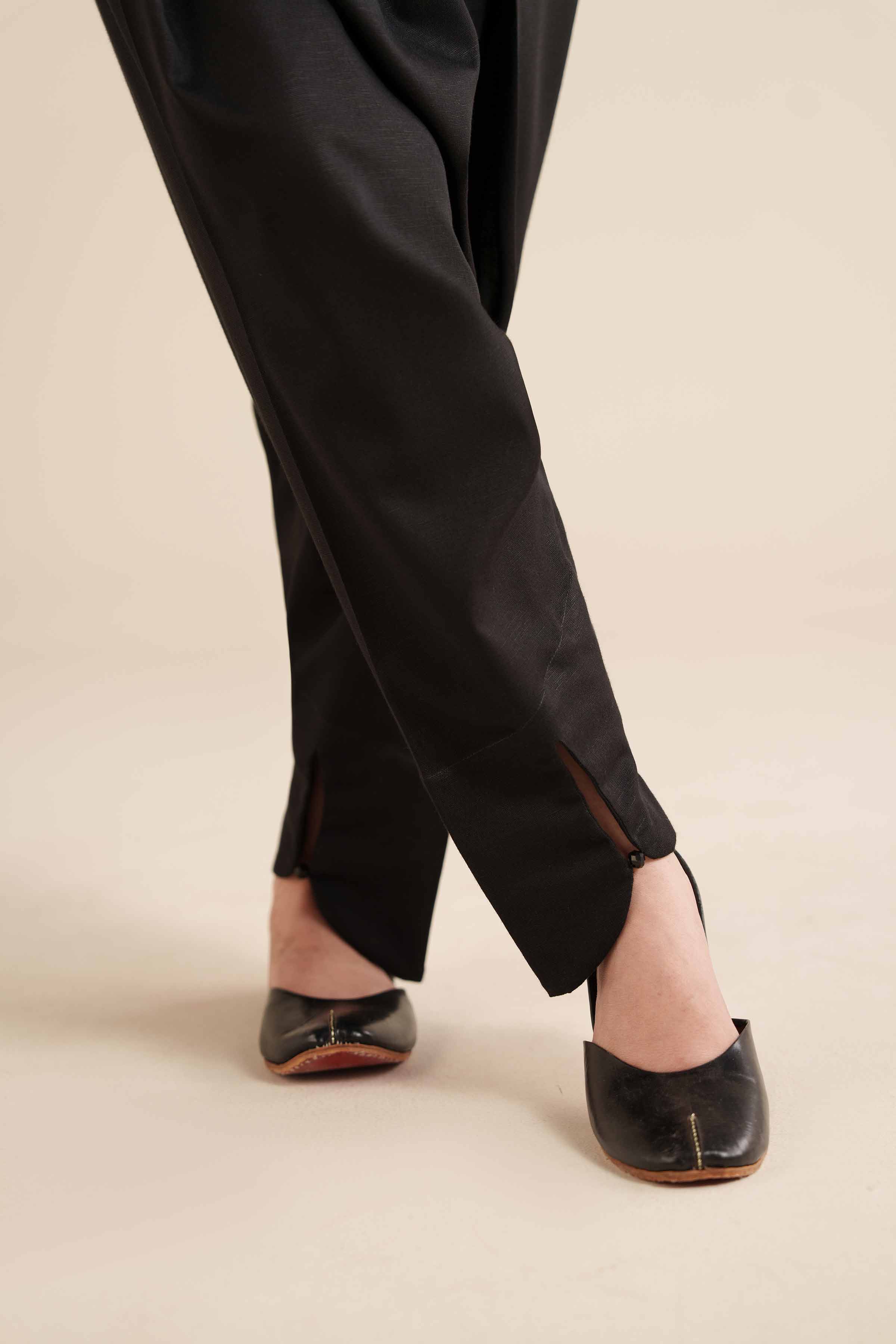 NISHATUAE - Black Solids Karandi Ready to wear Shalwar