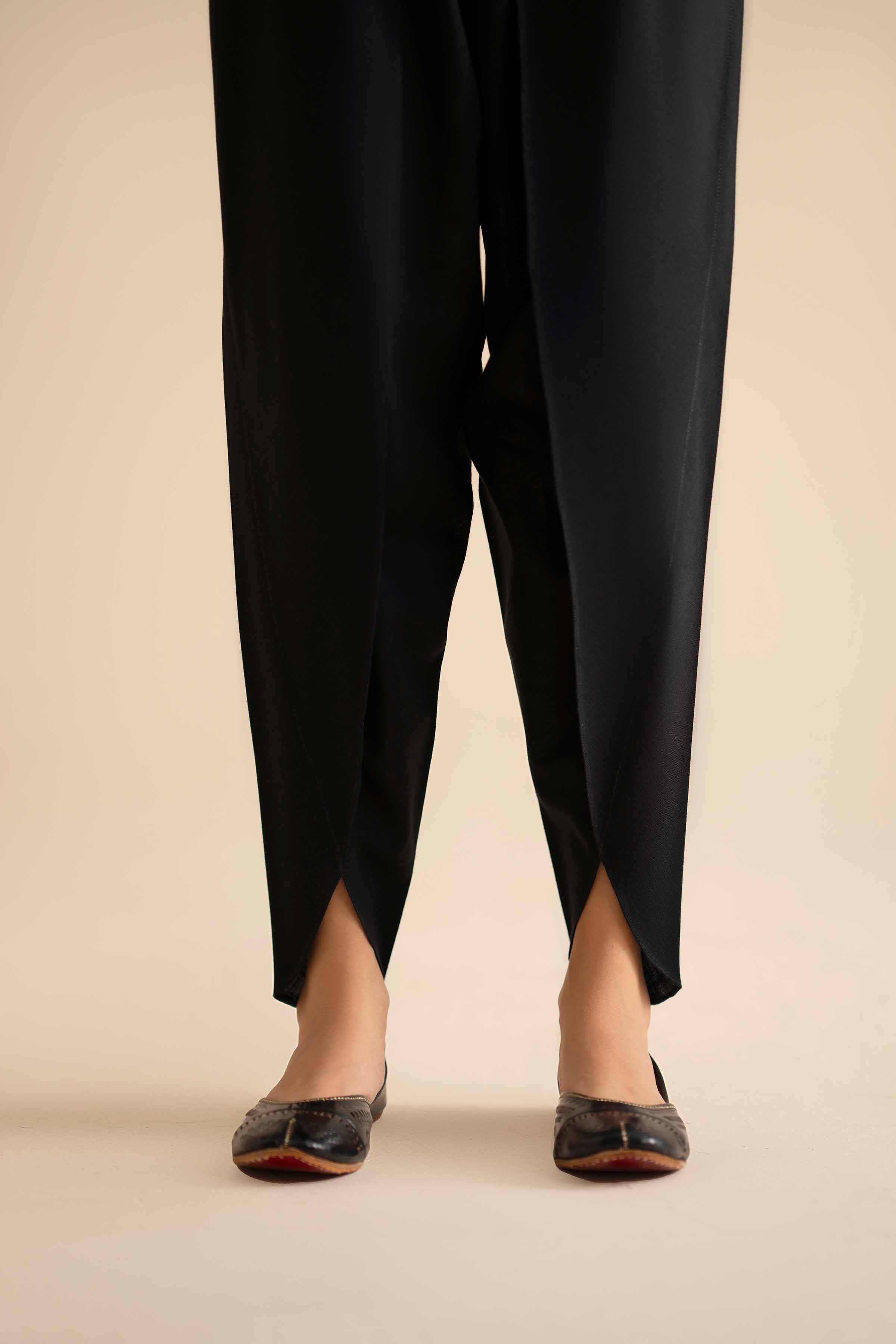 NISHATUAE - Black Solids Karandi Ready to wear Shalwar