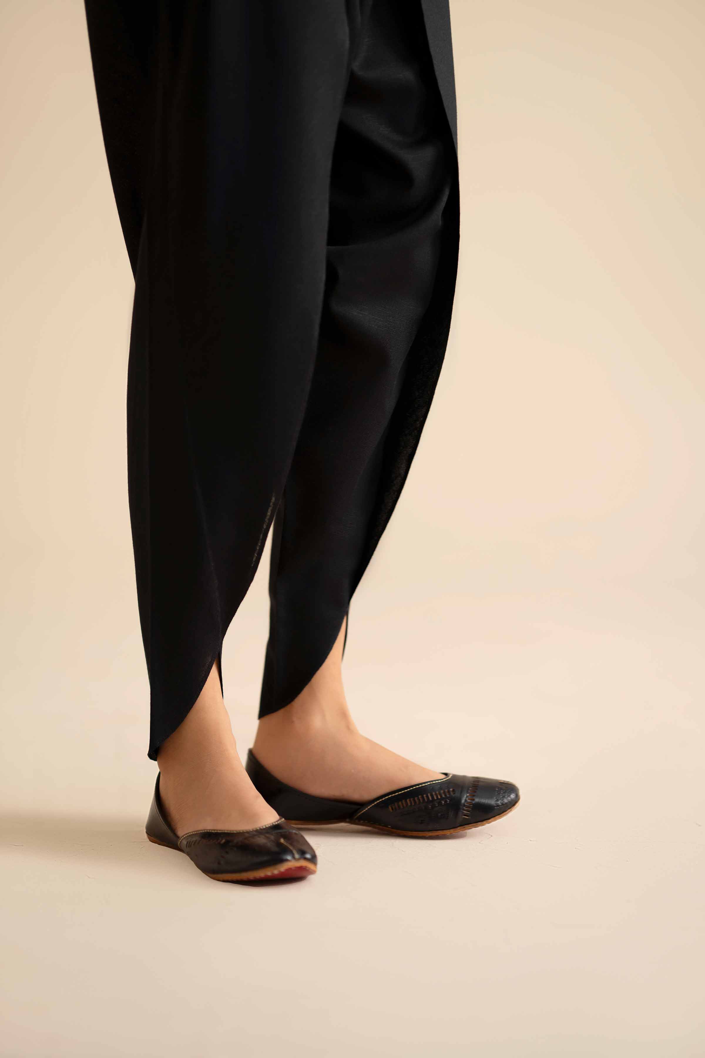 NISHATUAE - Black Solids Karandi Ready to wear Shalwar