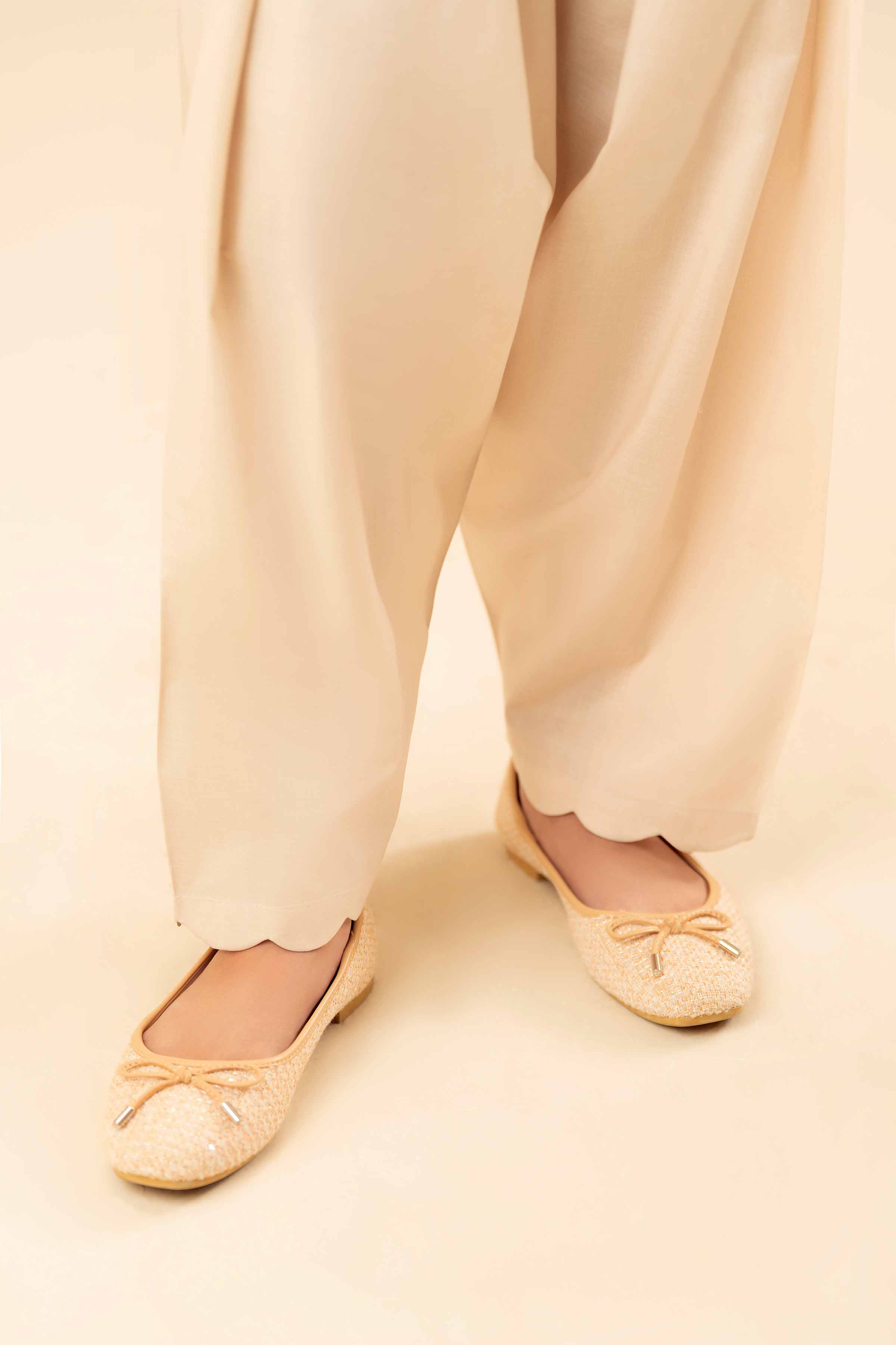 NISHATUAE - Off White Solids Cambric Ready to wear Shalwar