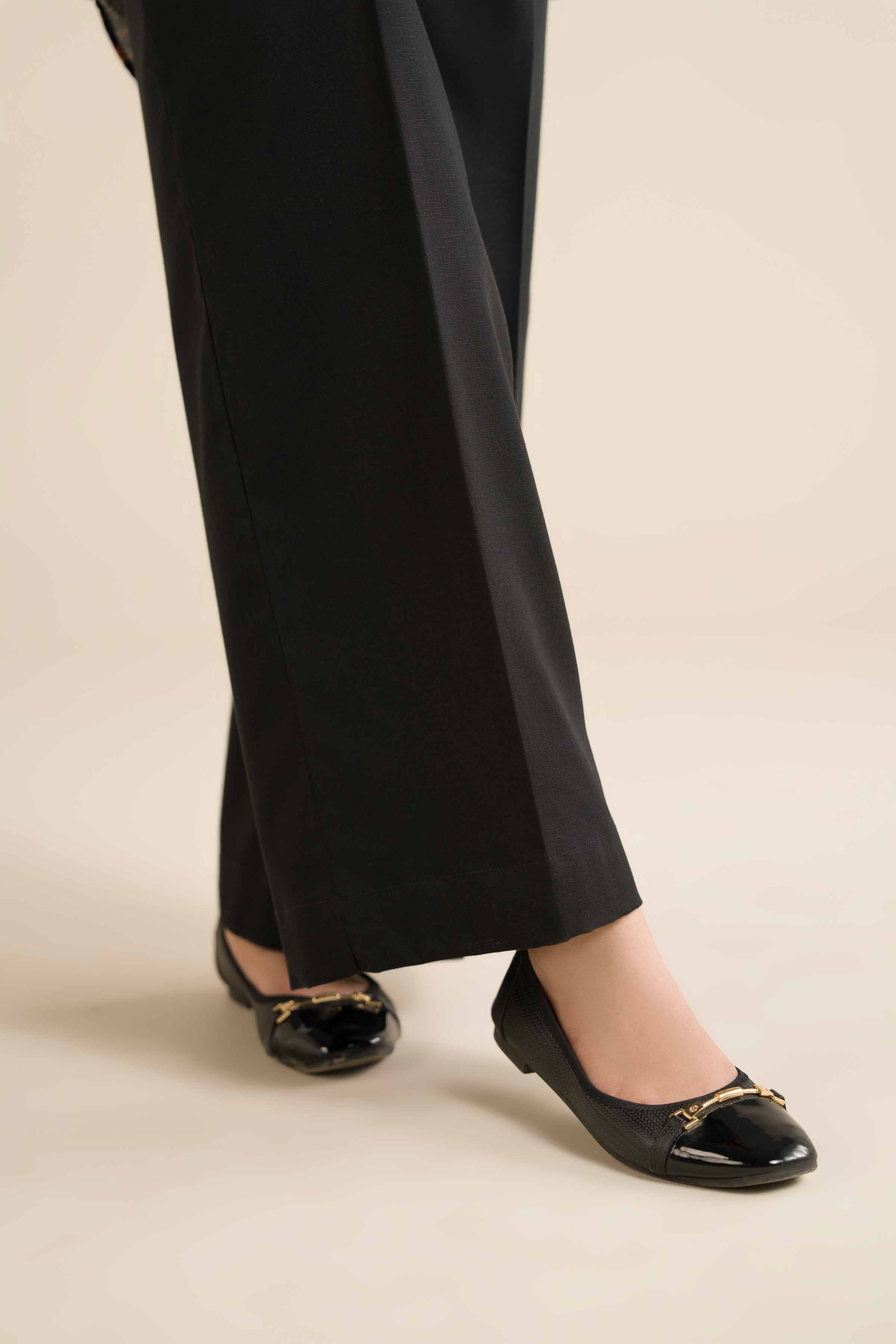 NISHATUAE - Black Solids Karandi Ready to wear Trousers