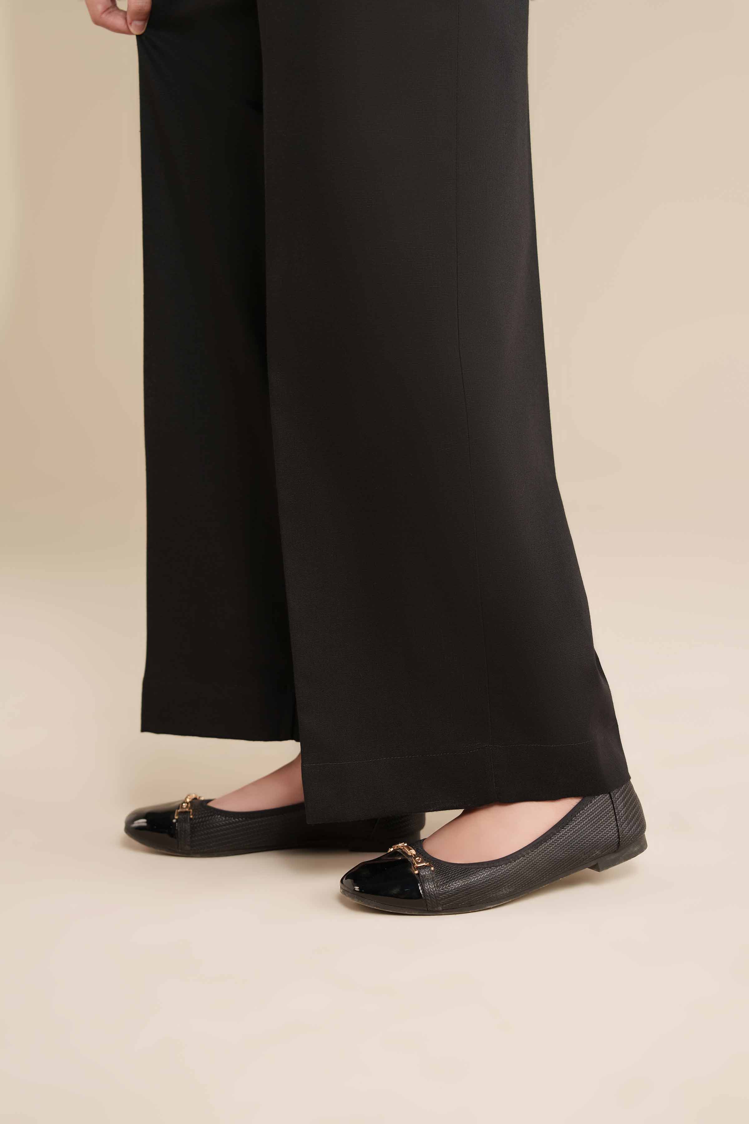 NISHATUAE - Black Solids Karandi Ready to wear Trousers